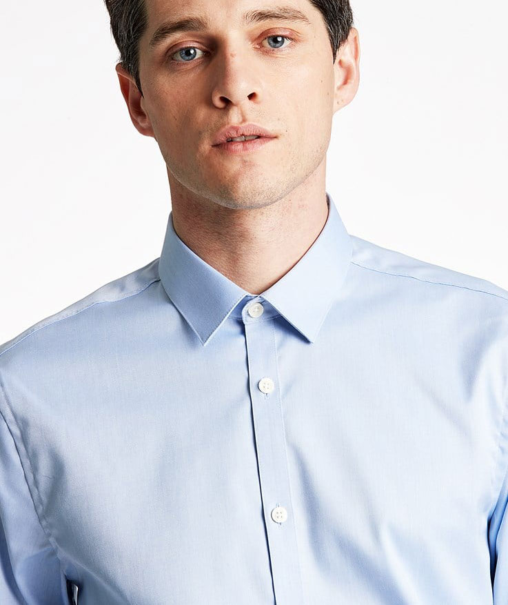 Lindbergh Twill Stretch Slim fit skjorta, Ljusbl&aring;, large image number 5