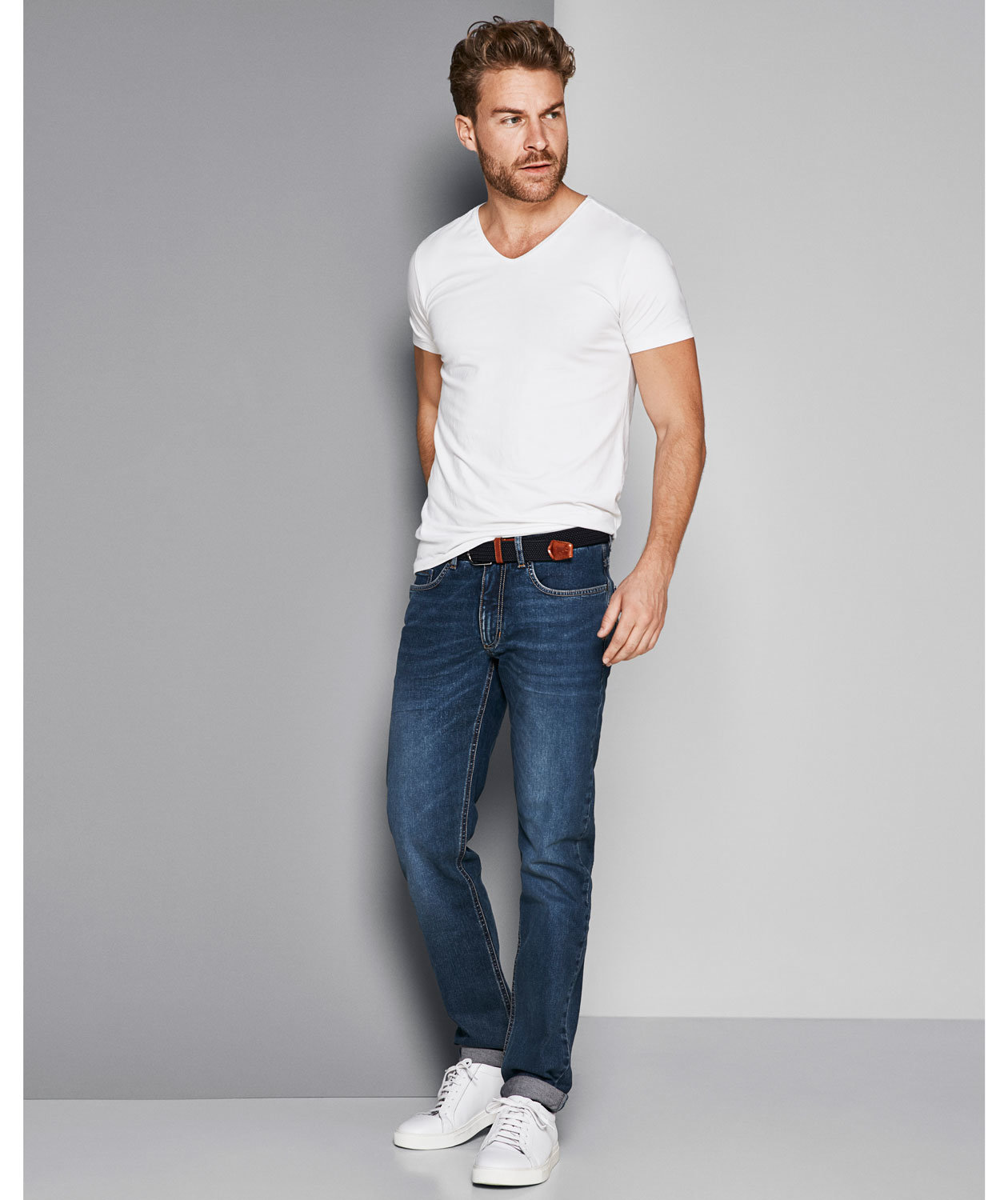 Sunwill Super Stretch Fitted jeans, Dark used wash