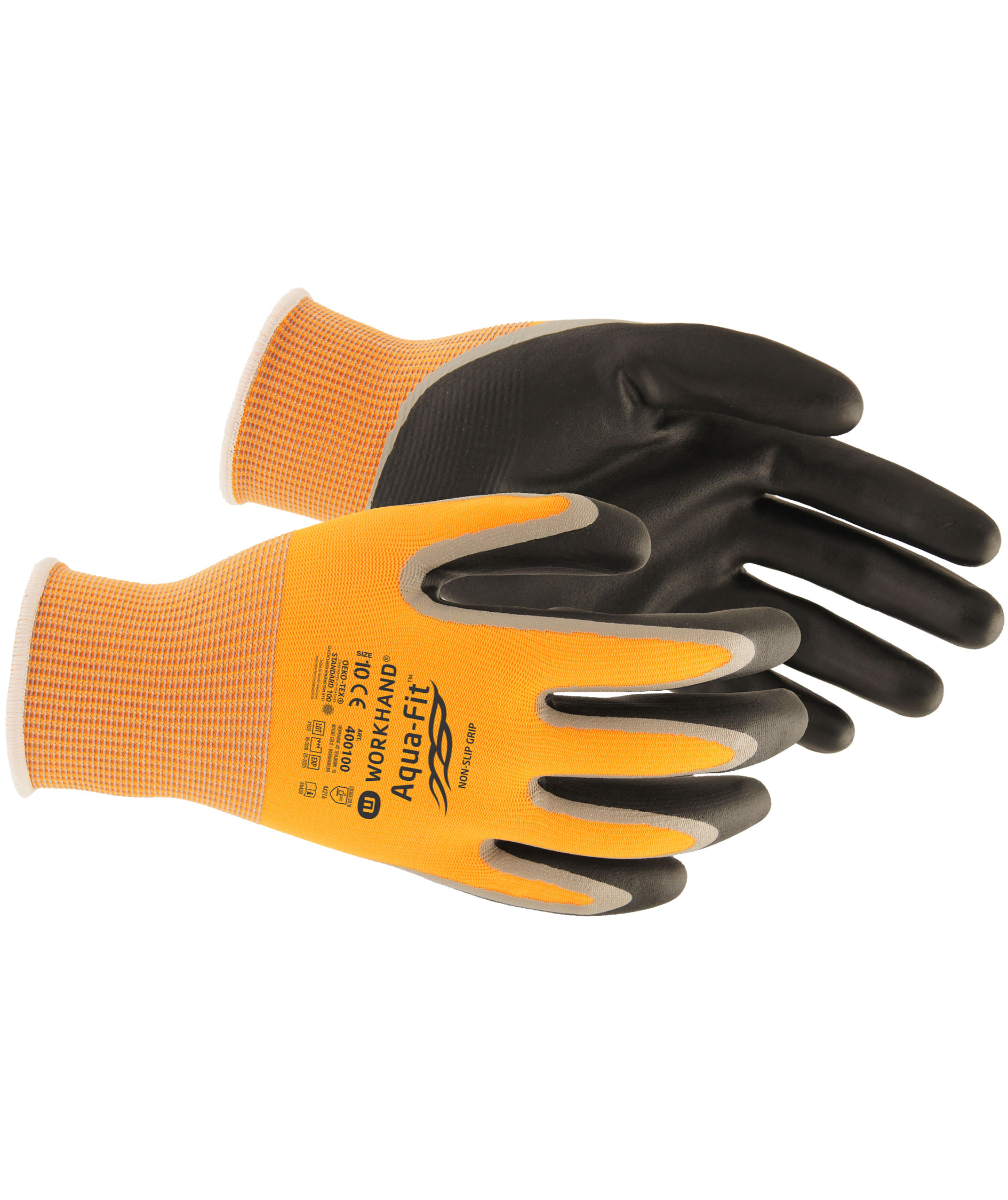 Workhand Aqua-Fit arbetshandskar, Orange/Svart