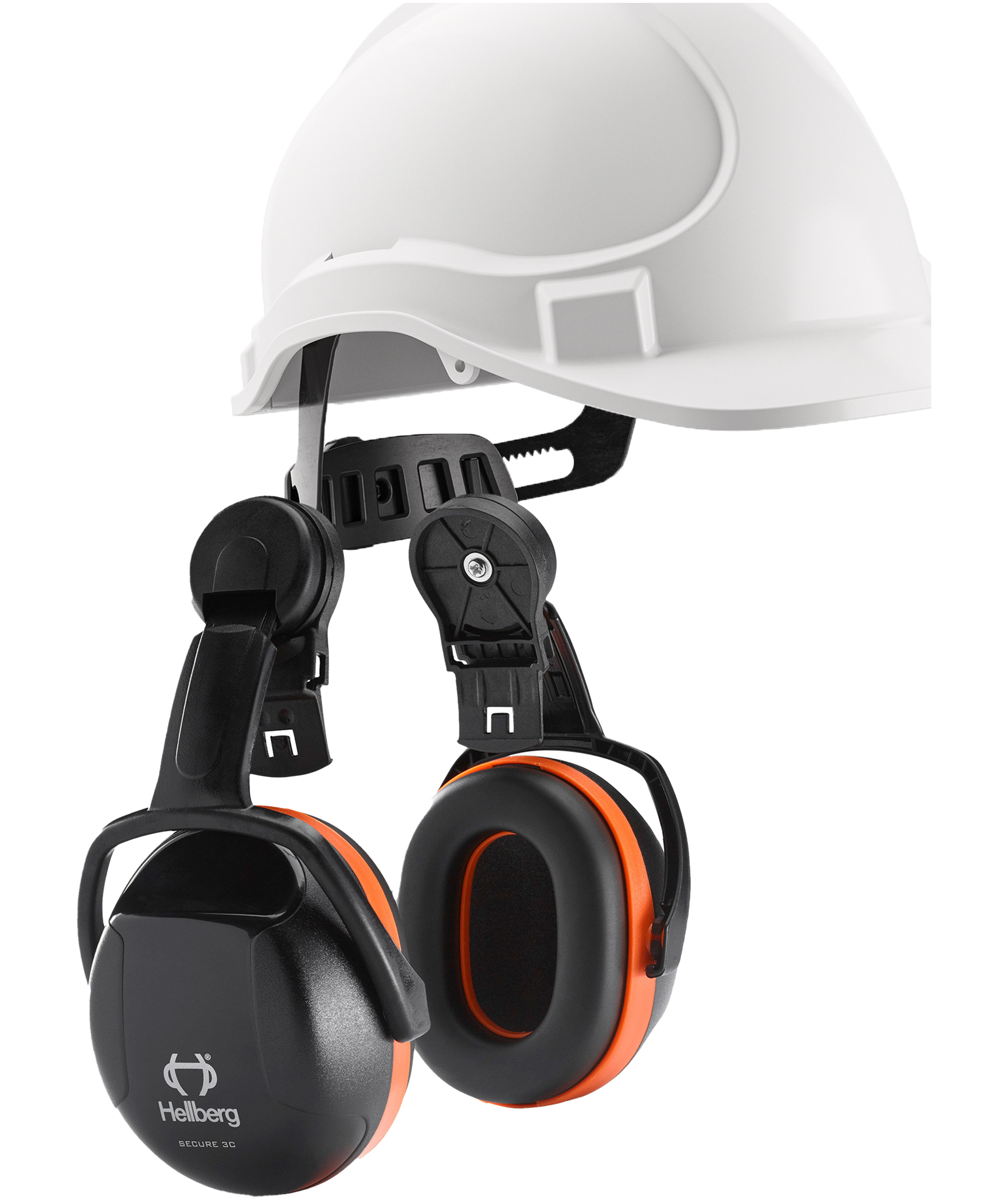 Hellberg safety helmet and helmet mounted ear defenders