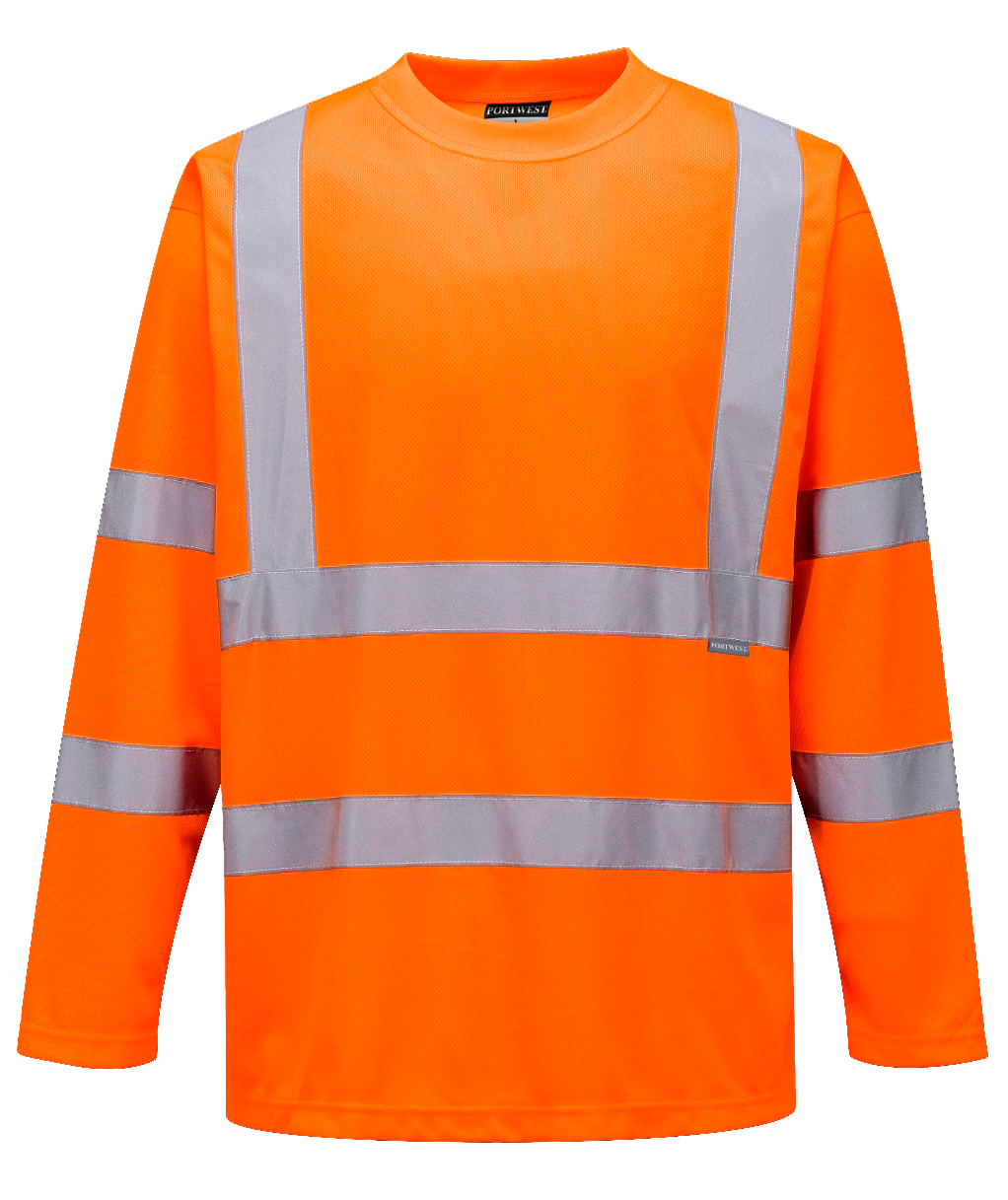 Portwest l&aring;ng&auml;rmad T-shirt, Varsel Orange