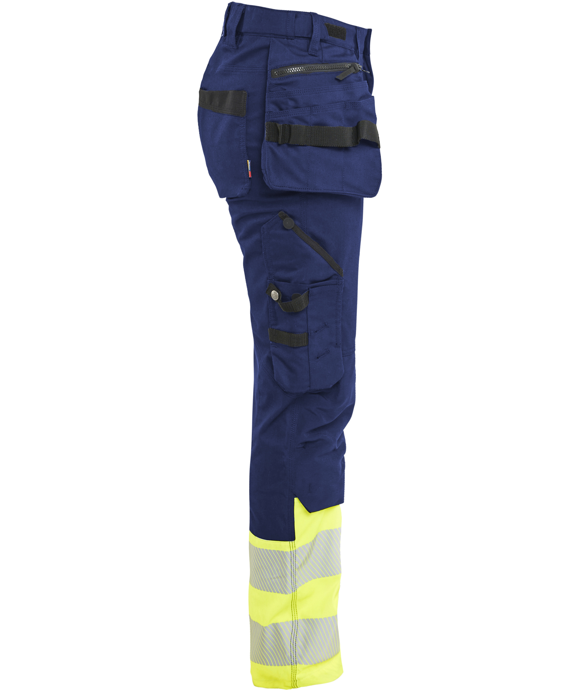 Bl&aring;kl&auml;der women's craftsman trousers, Marine/Hi-Vis yellow, large image number 2