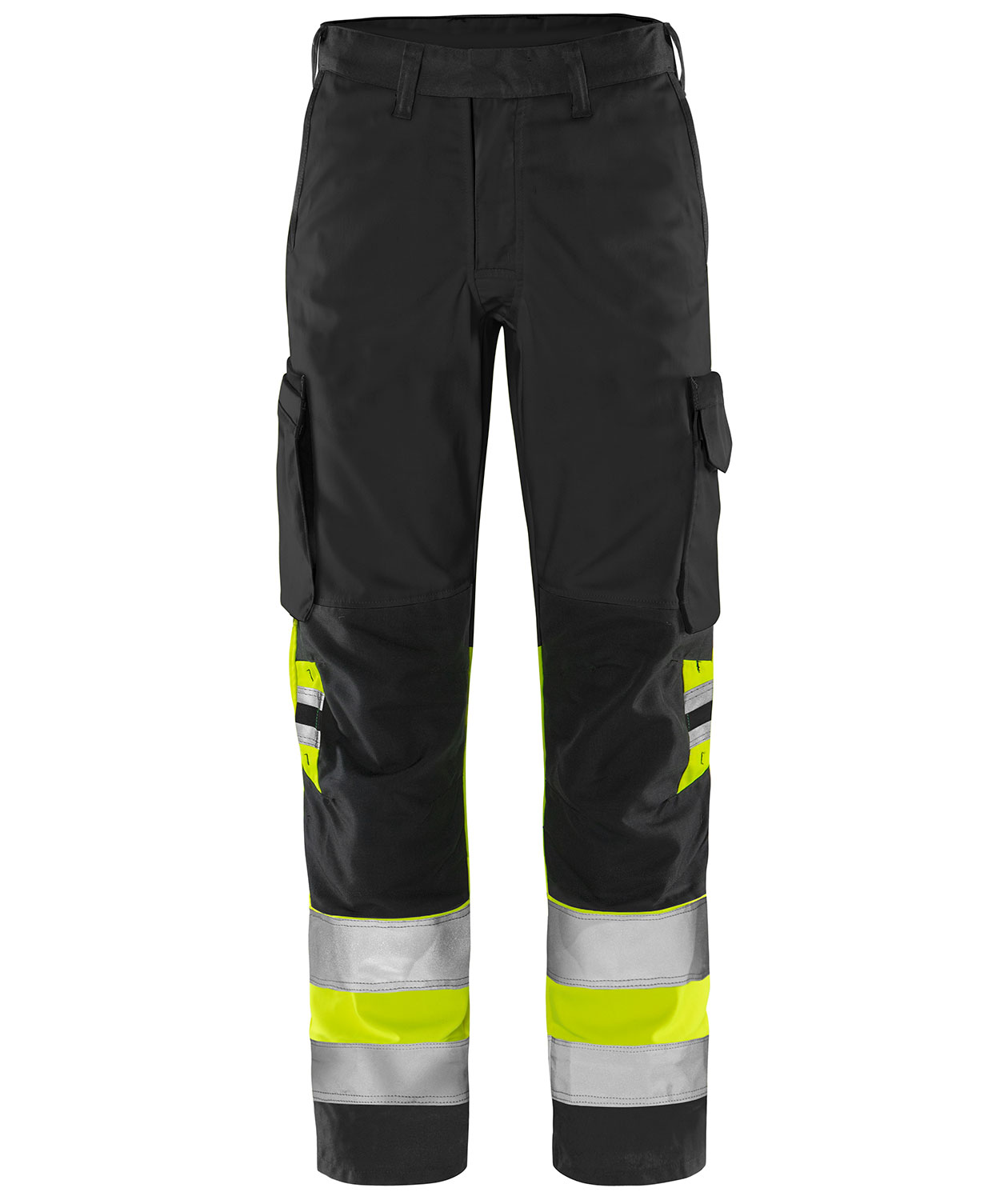 Fristads Green arbetsbyxa 2668 GPLU, Svart/Varselgul