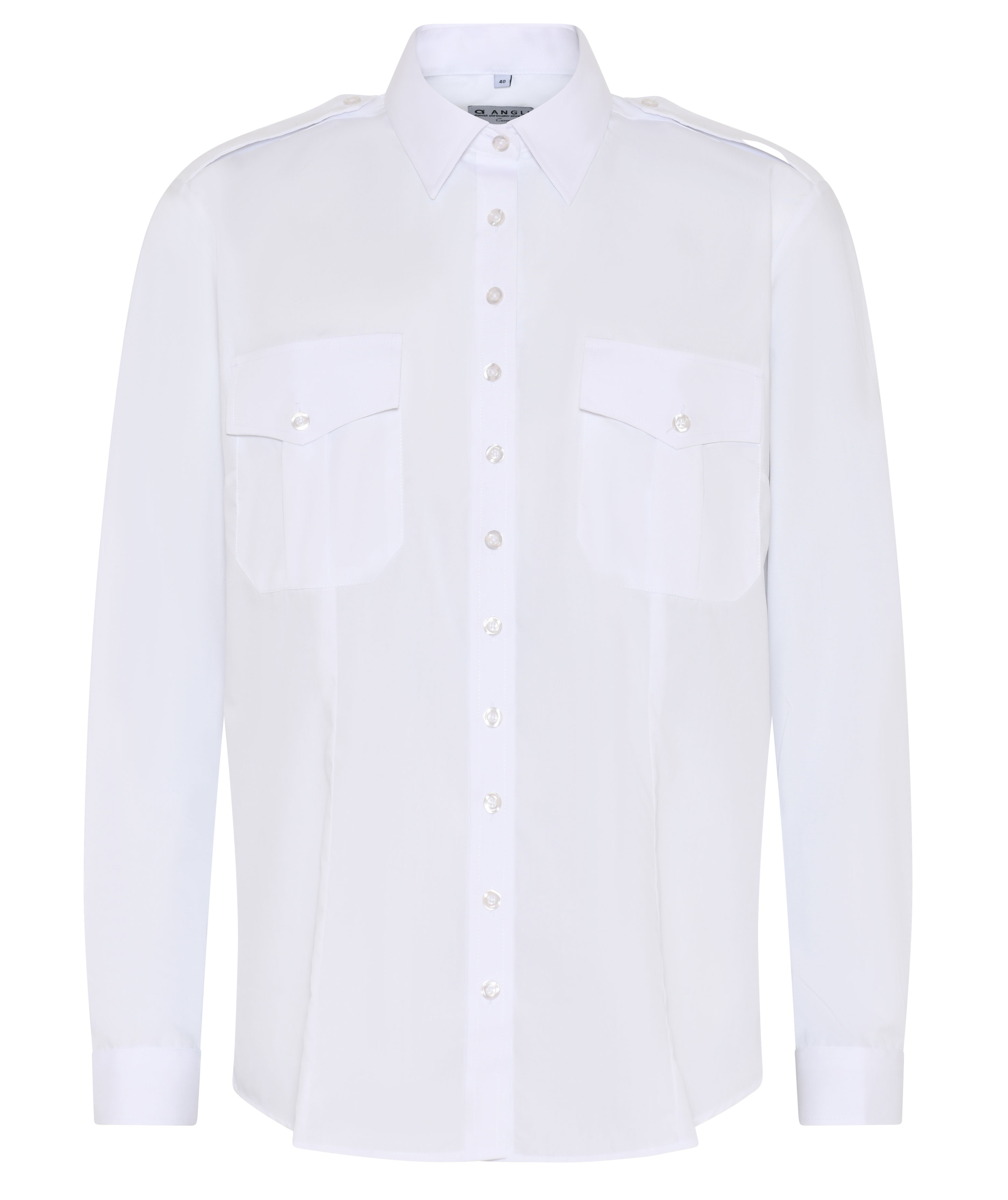 Angli Curve pilotskjorta dam, Vit