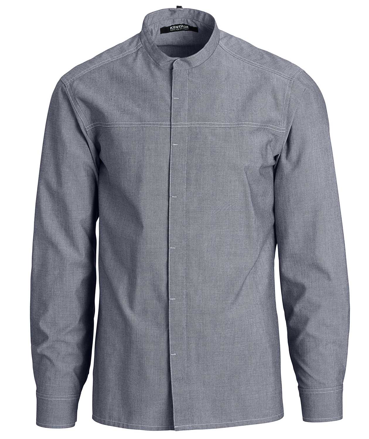 Kentaur modern fit kock-/service skjorta, Chambray Gr&aring;