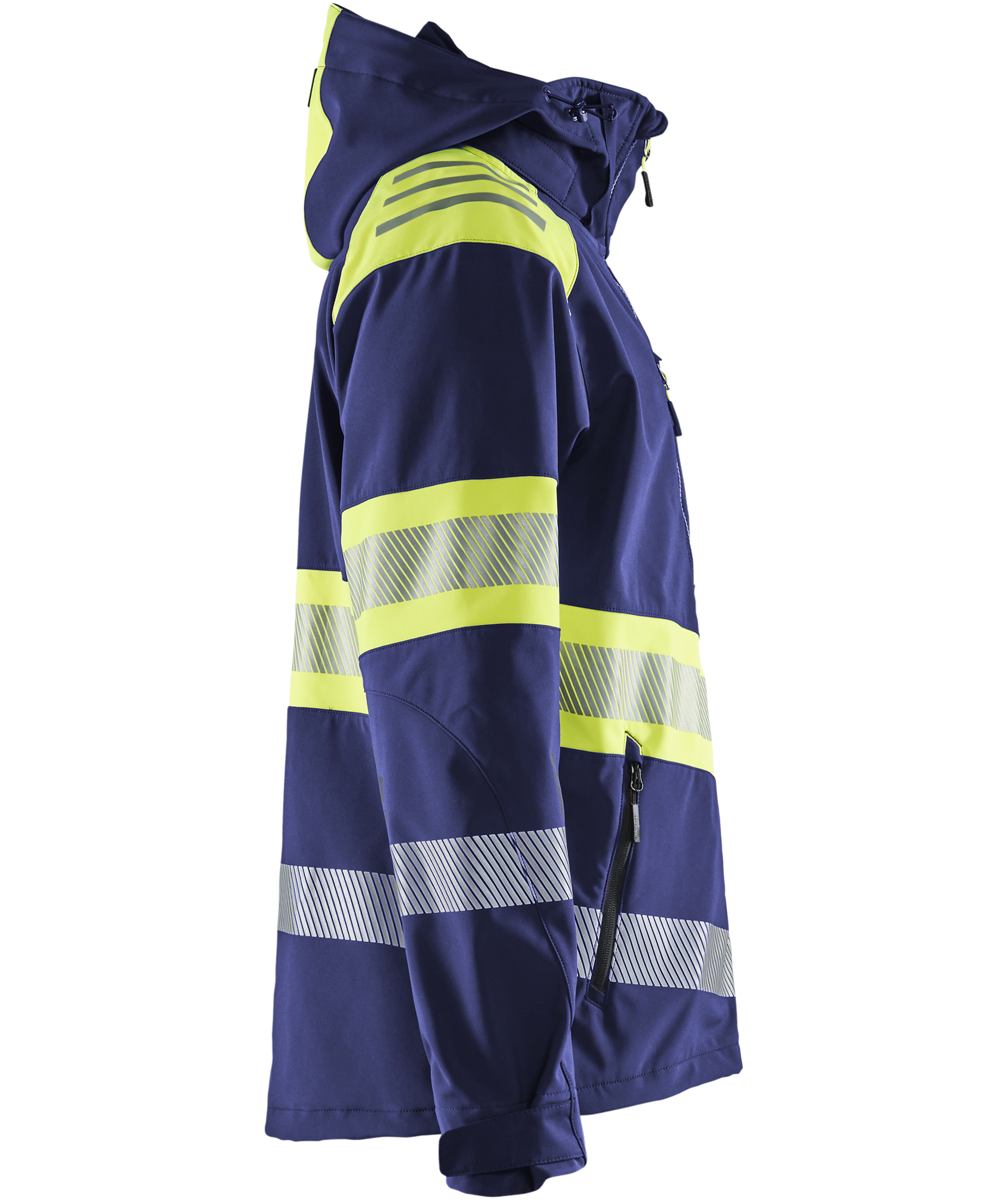 Bl&aring;kl&auml;der softshelljakke, Marine/Hi-Vis gul, large image number 3