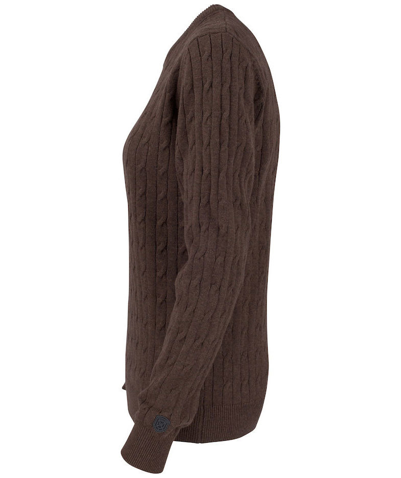 Cutter & Buck stickad tr&ouml;ja dam, Brunmelerad