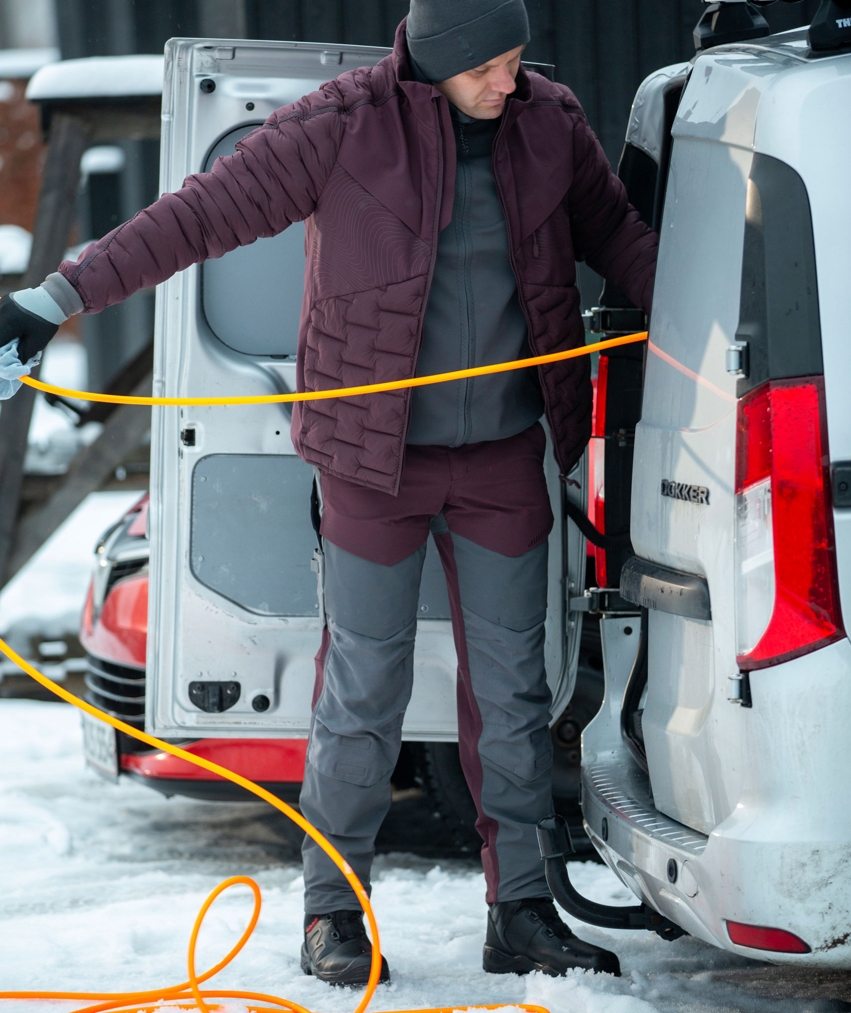 Mascot Customized arbejdsbukser full stretch, Bordeaux/Stengr&aring;, large image number 4