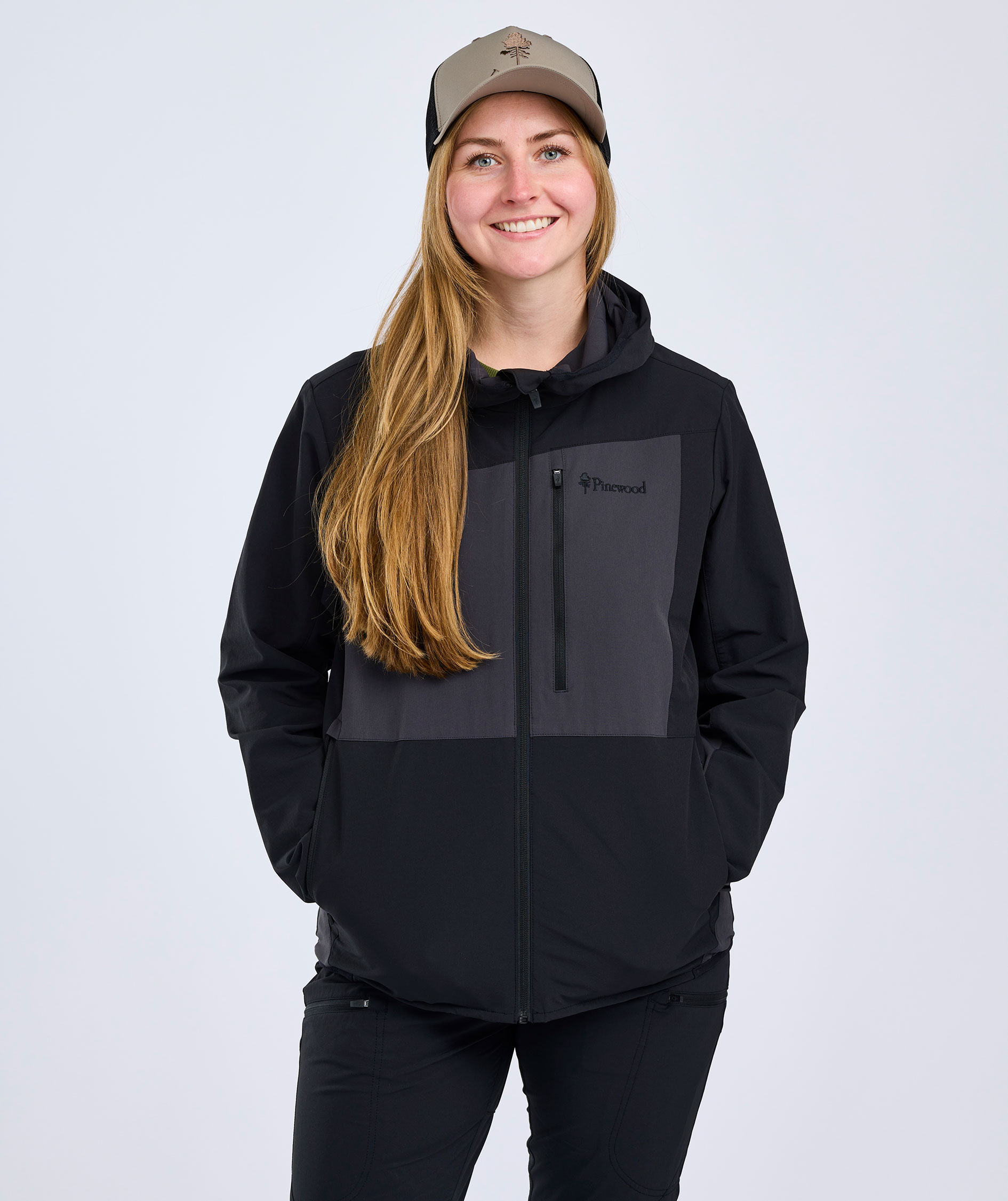 Pinewood Abisko Light damejakke, Black/Dark Anthracite, large image number 1