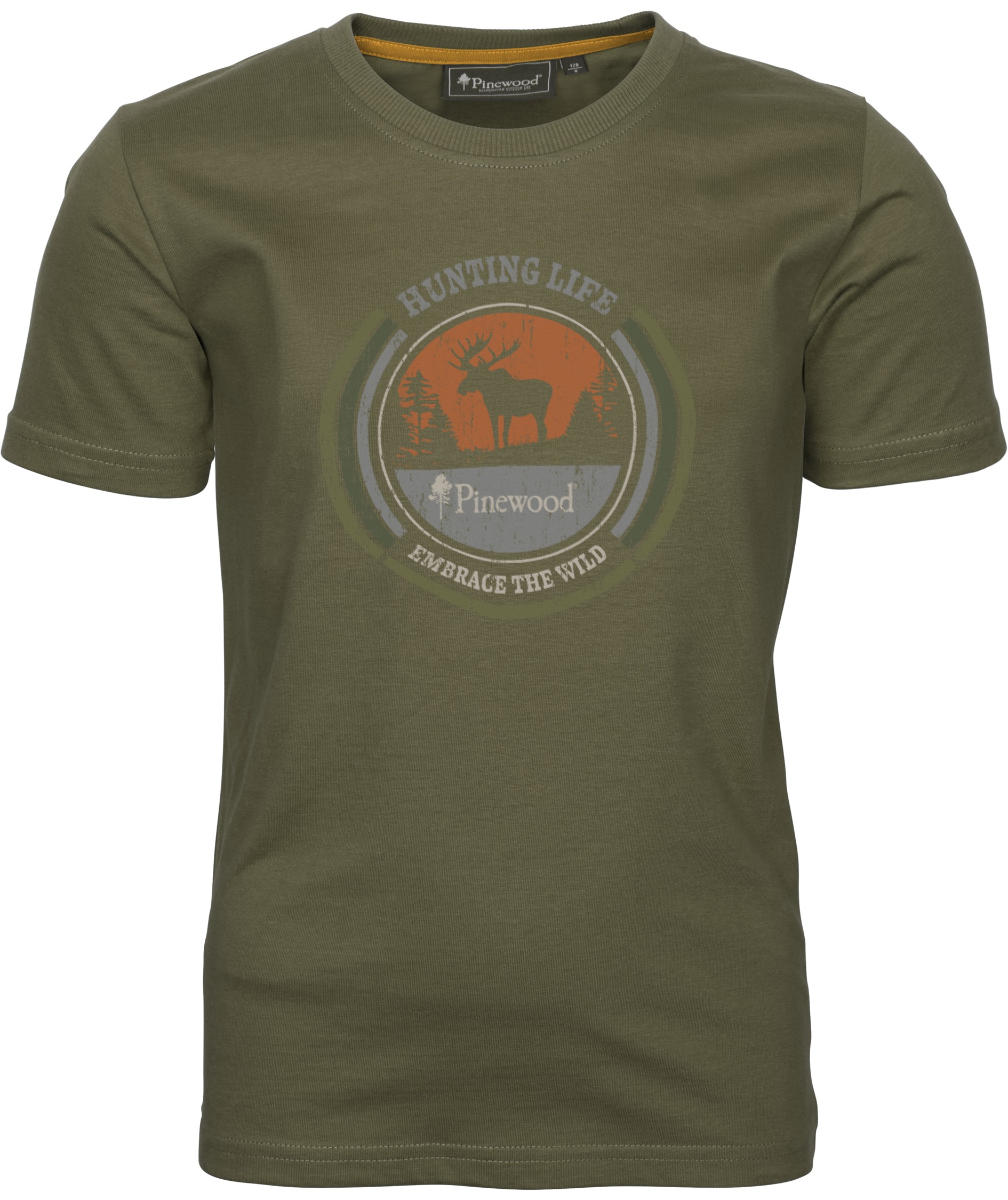 Pinewood&nbsp;Moose T-shirt til b&oslash;rn, Hunting Olive, Hunting Olive, swatch