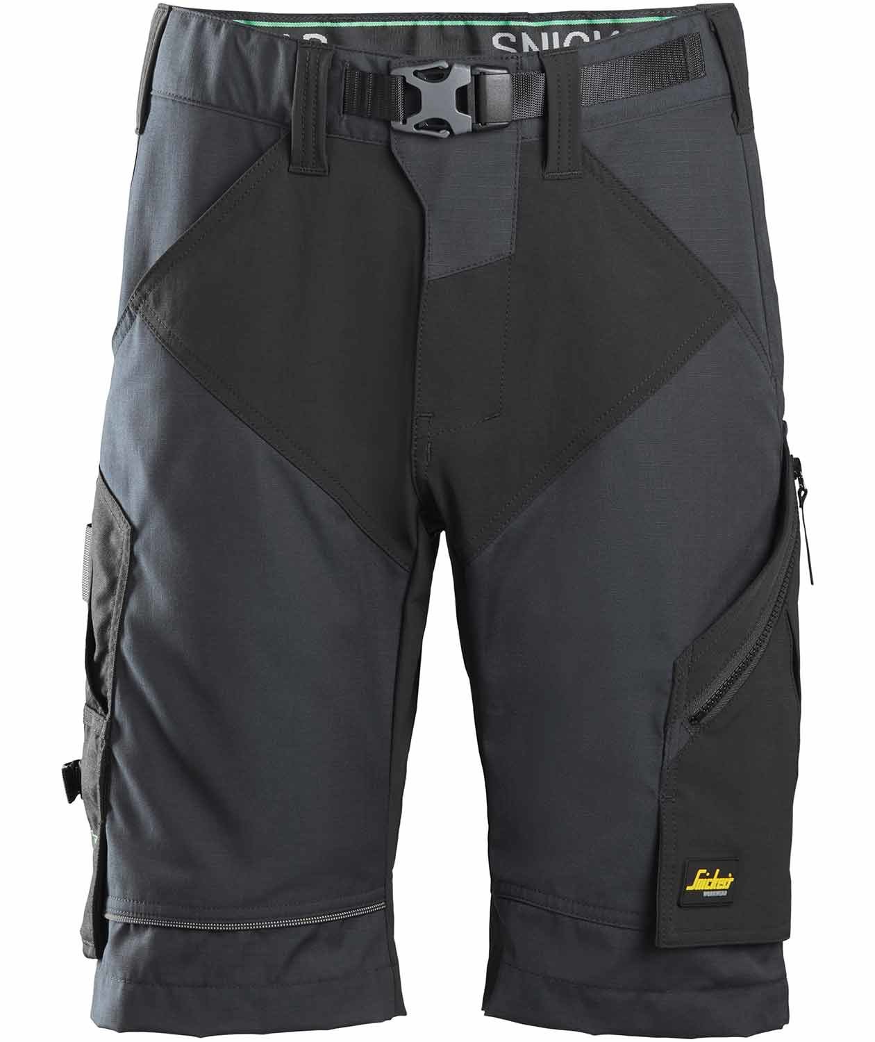 Snickers Flexiwork arbeidsshorts 6914, St&aring;lgr&aring;/Svart, St&aring;lgr&aring;/Svart, swatch