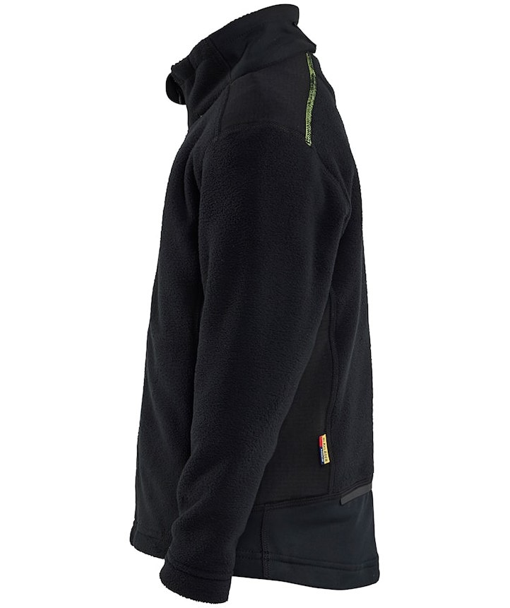 Bl&aring;kl&auml;der fleece sweater for kids, Black/Hi-Vis Yellow, large image number 4