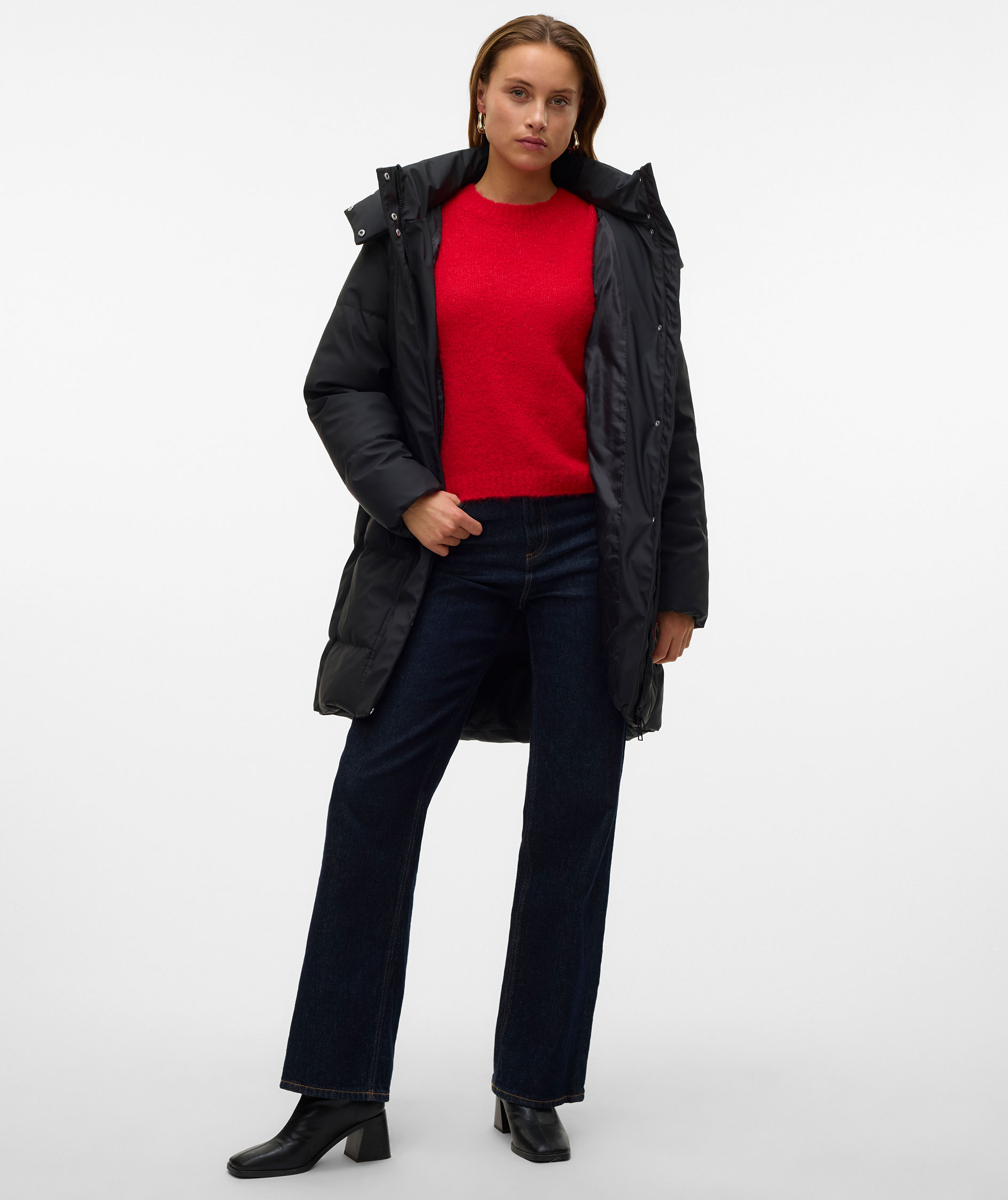 Vero Moda VMGRETAKYLIE coated vadderad jacka, Black, large image number 5