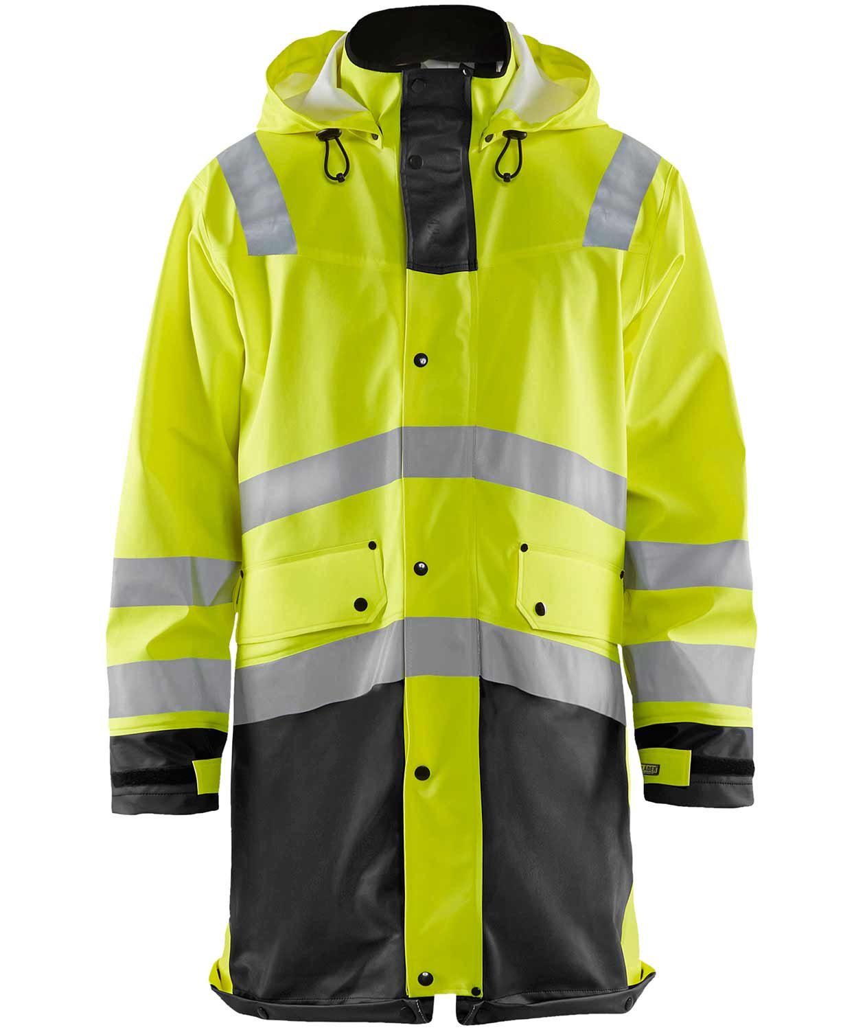 Bl&aring;kl&auml;der lang regnfrakke, Hi-vis&nbsp;Gul/Sort