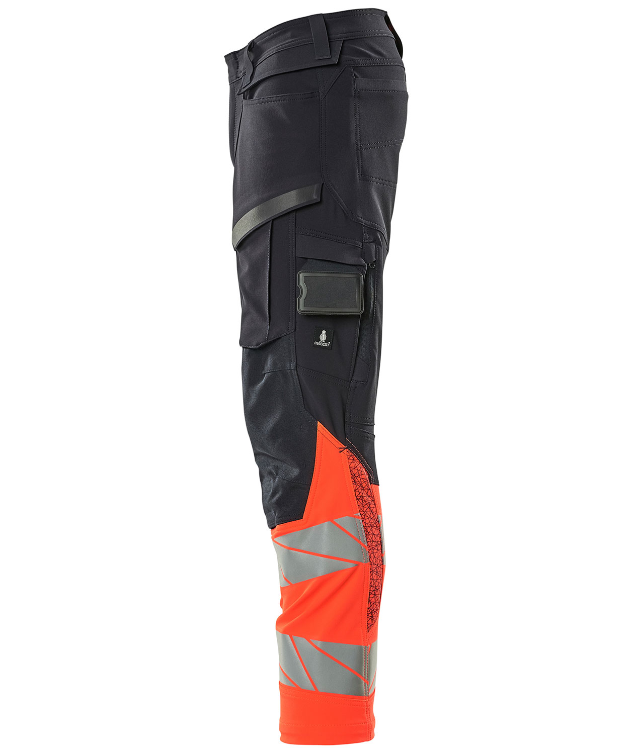 Mascot Accelerate Safe arbetsbyxa full stretch, M&ouml;rk Marin/Hi-Vis R&ouml;d, large image number 2