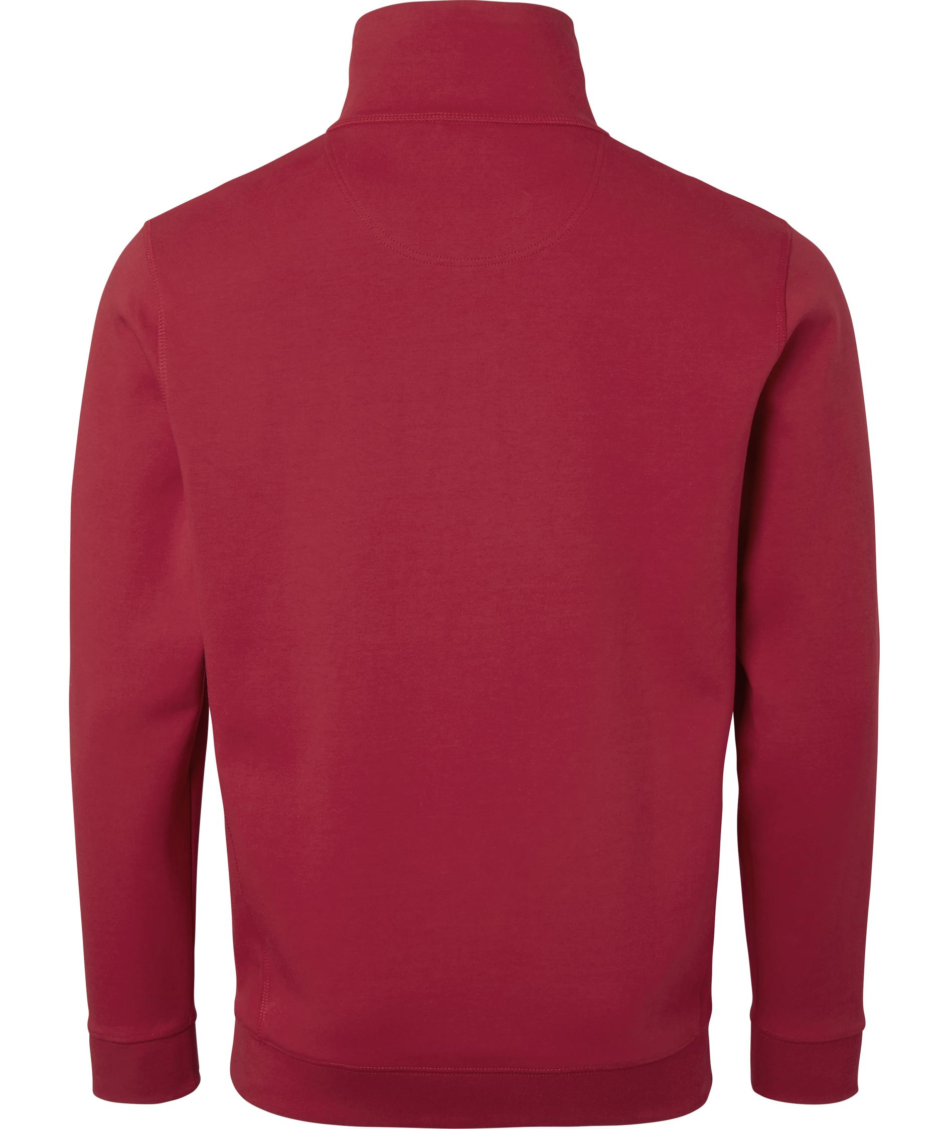 Top Swede sweatshirt med kort lynl&aring;s 0102, R&oslash;d, large image number 1