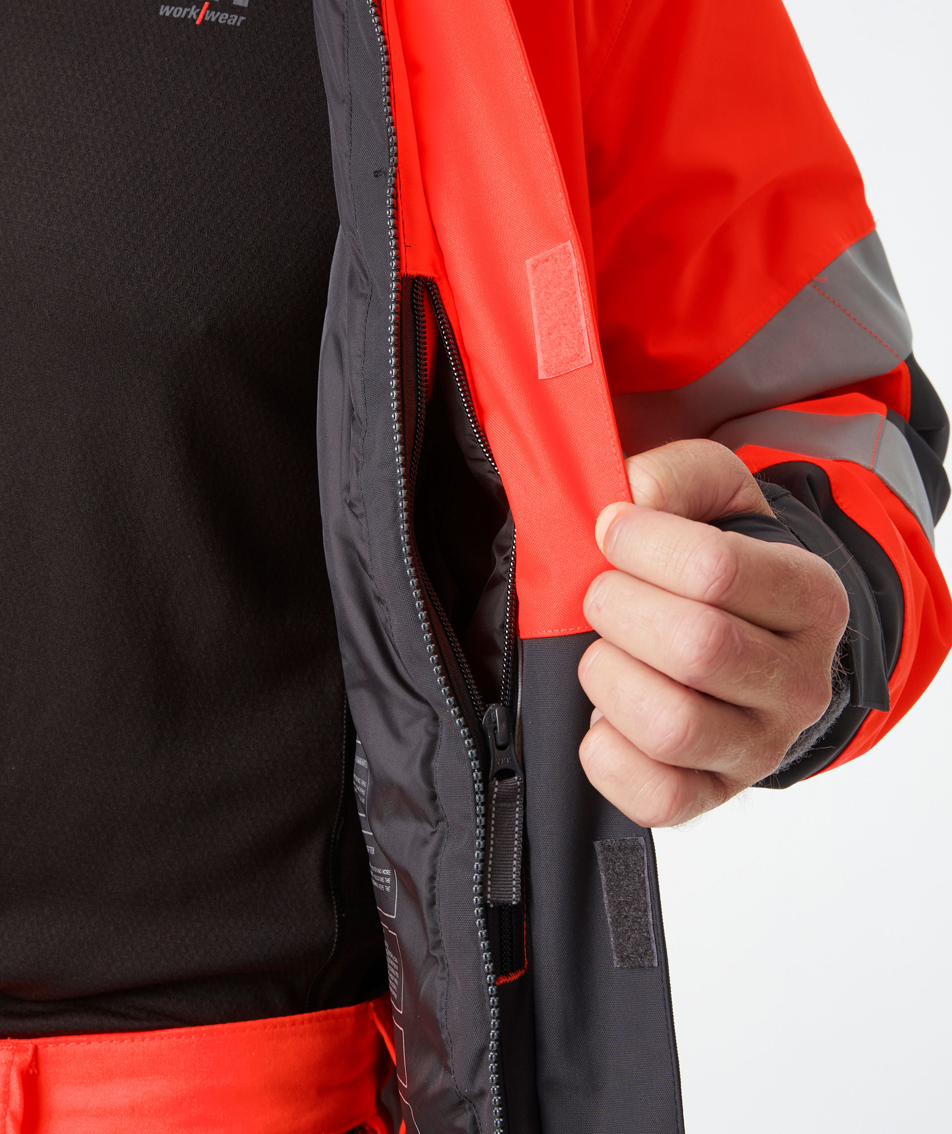 Helly Hansen Alna 2.0 vinterjakke, Hi-vis r&oslash;d/charcoal, large image number 5