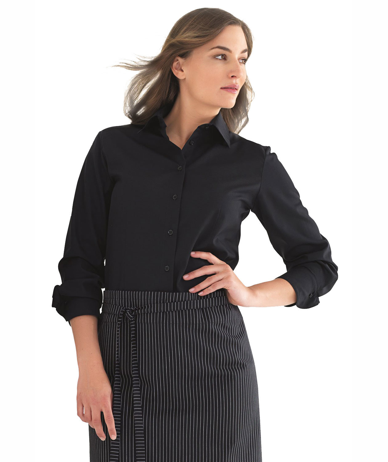 Kentaur modern fit long-sleeved women's shirt, Black, large image number 1