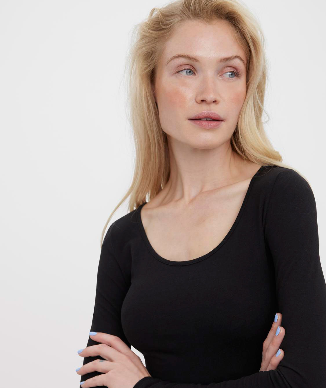 Vero Moda VMMAXI MY SOFT lang lang&aelig;rmet dame T-shirt, Black, large image number 4