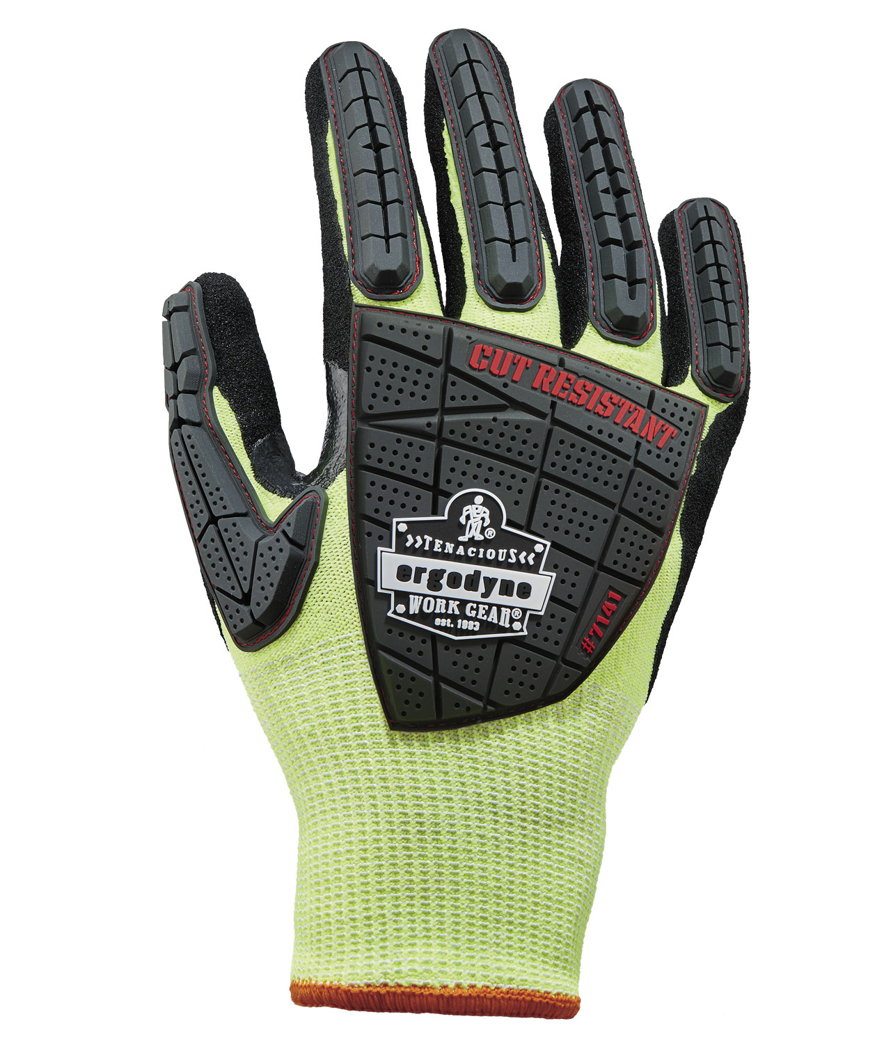 Ergodyne ProFlex 7141 slagd&auml;mpande Cut D handskar, Lime