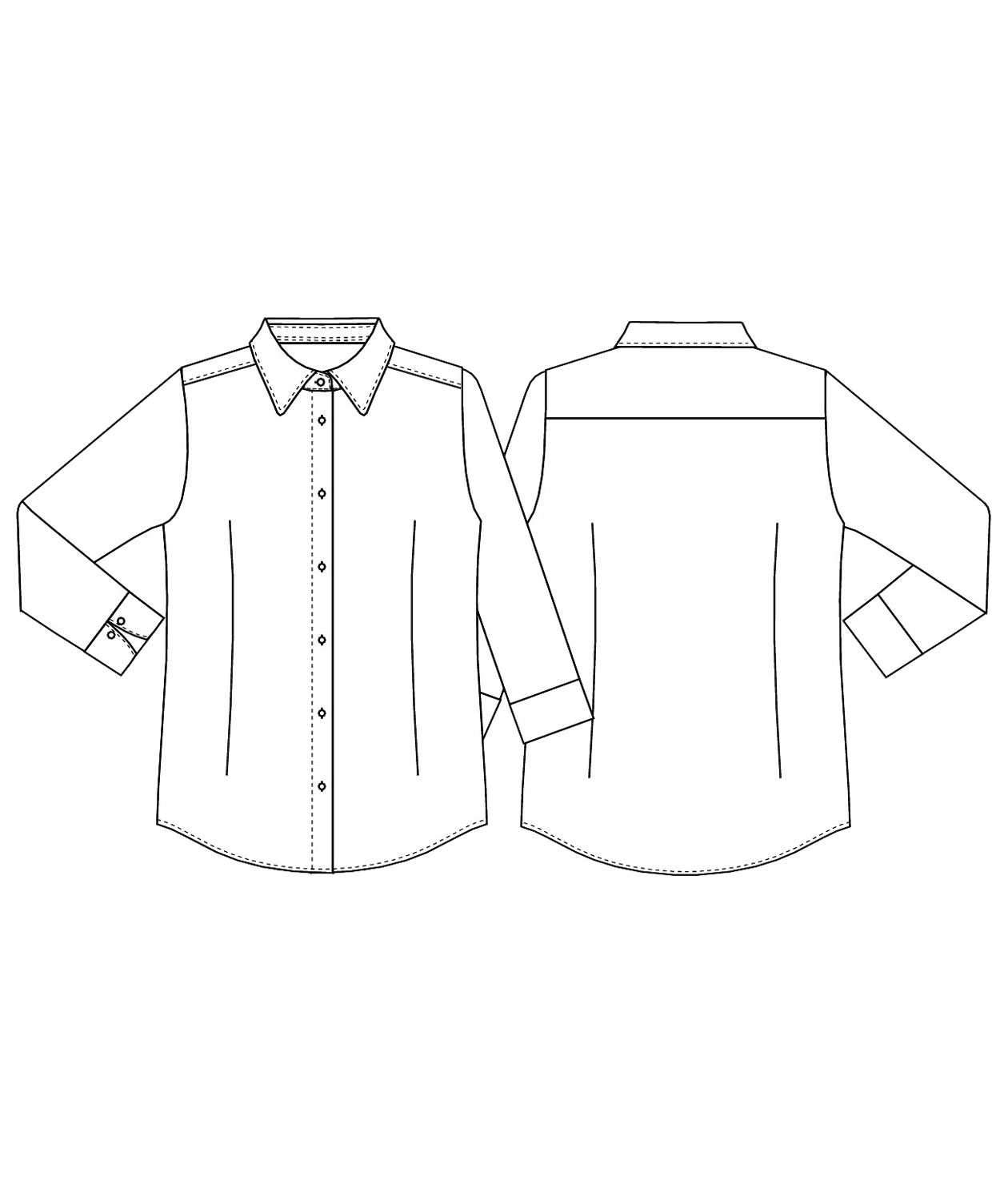 Kentaur modern fit 7/8 &aelig;rmet service dameskjorte