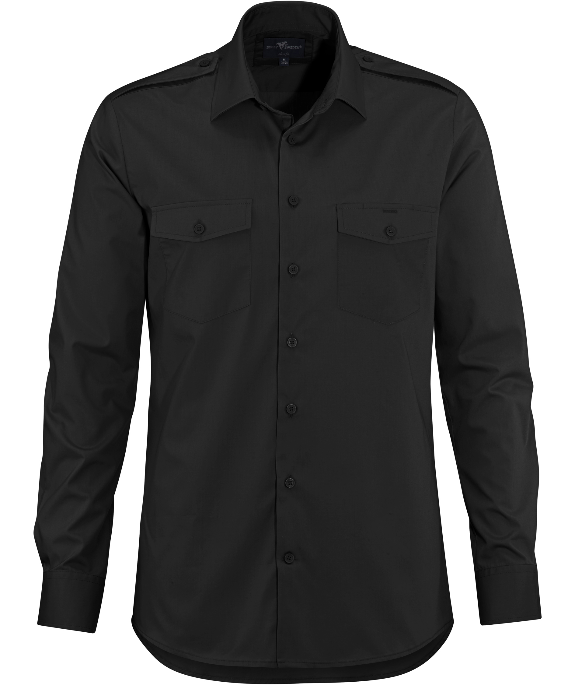 Derby of Sweden Maverick Slim Fit Pilotenhemd, Black