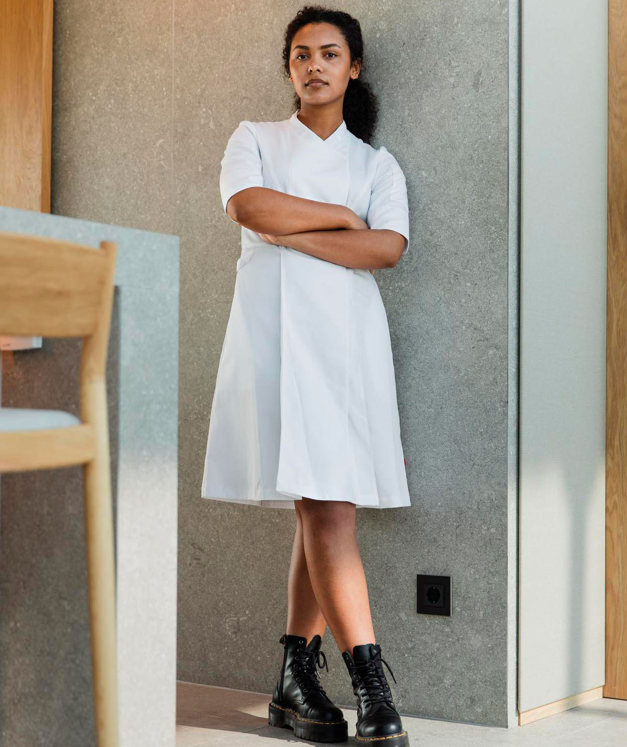 Segers 2504 stretch kl&auml;nning dam, Vit