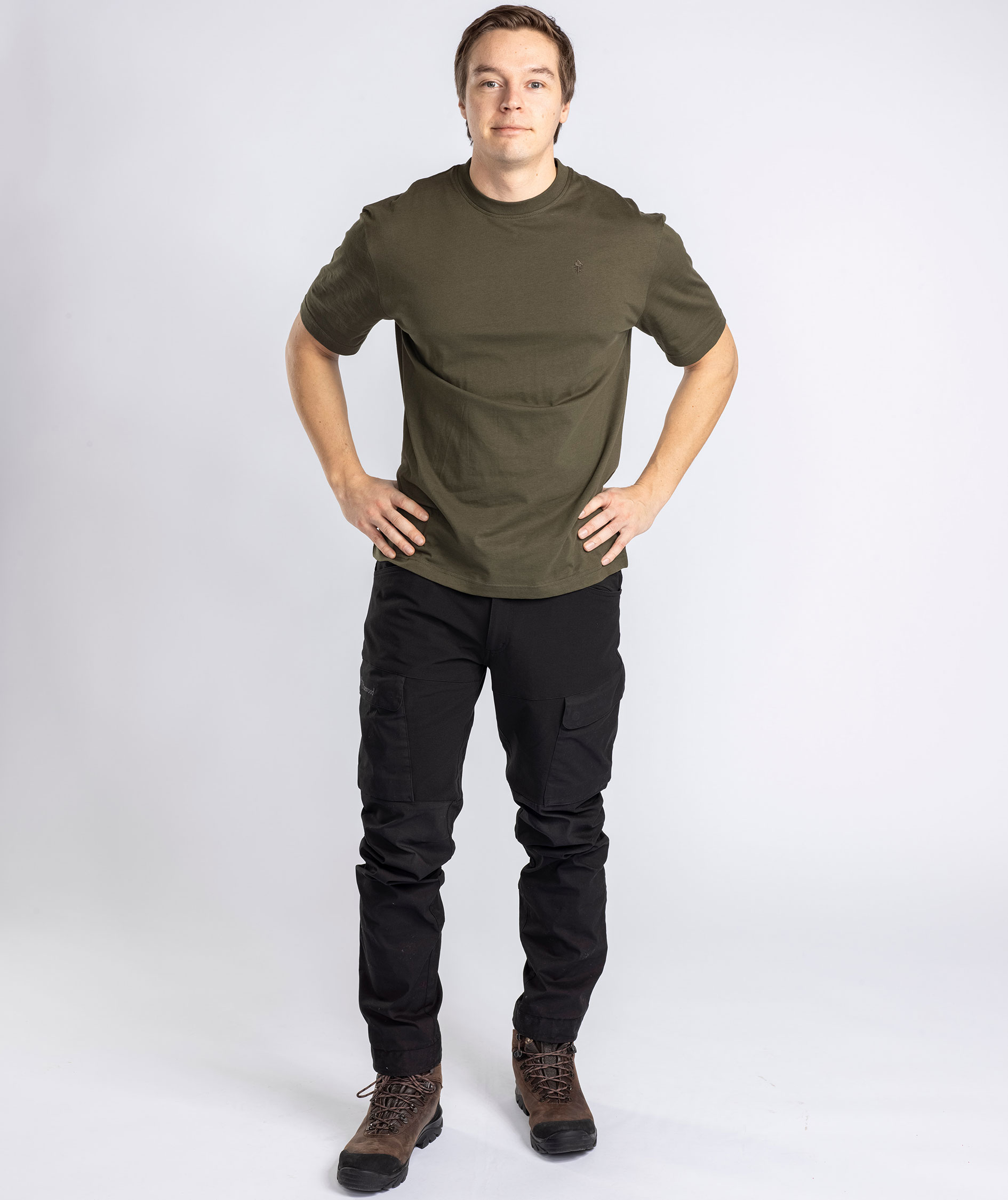 Pinewood 3-pak T-shirt, Azur Blue/Mossgreen/Black, large image number 11