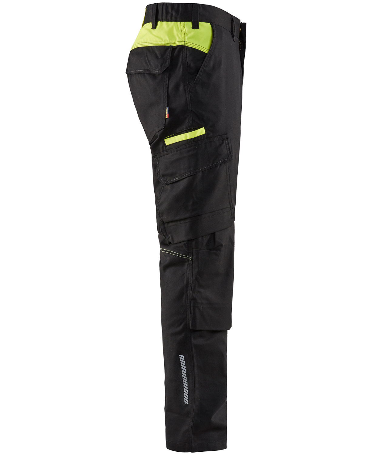 Bl&aring;kl&auml;der arbeidsbukse, Svart/Hi-Vis Gul, large image number 3
