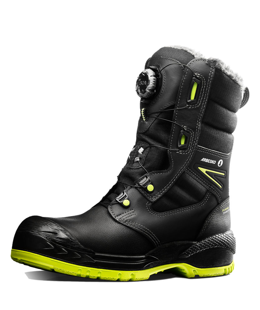 Arbesko 979 vinter skyddsst&ouml;vlar S3, Svart/Lime