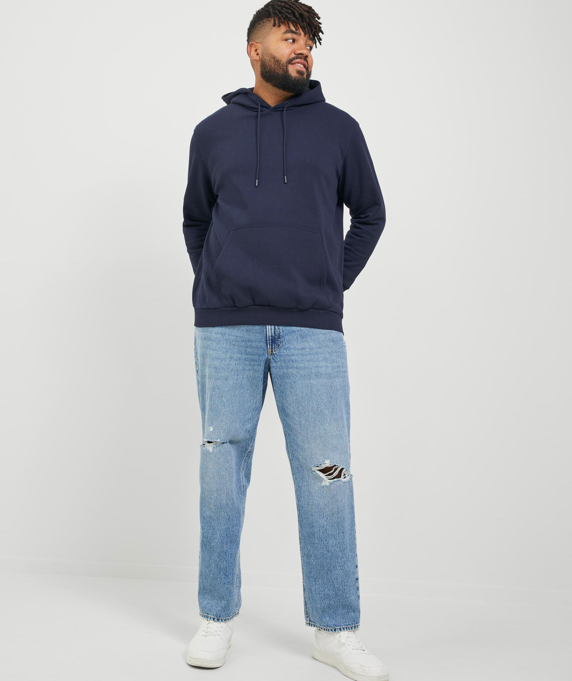 Jack & Jones Plus JJEBRADLEY Hoodie, Navy Blazer, large image number 5