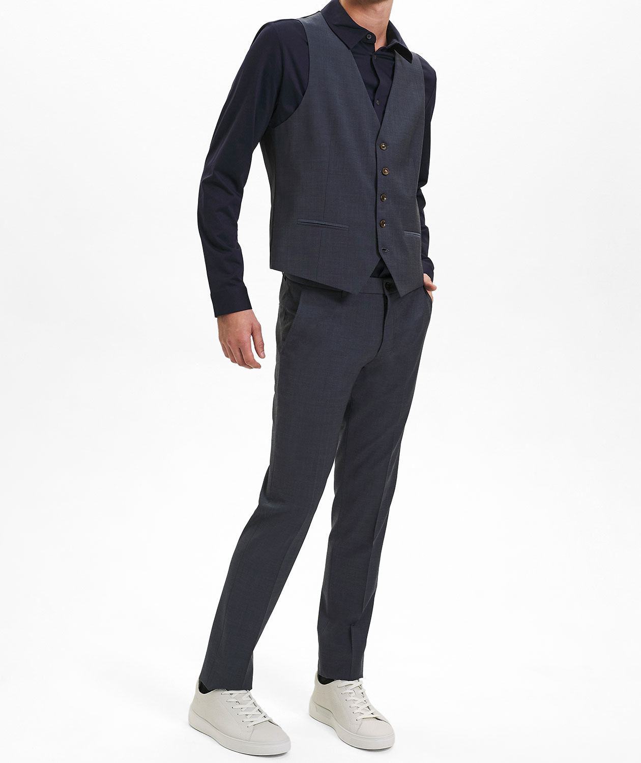 Sunwill Weft Stretch Modern fit v&auml;st, Charcoal, large image number 1