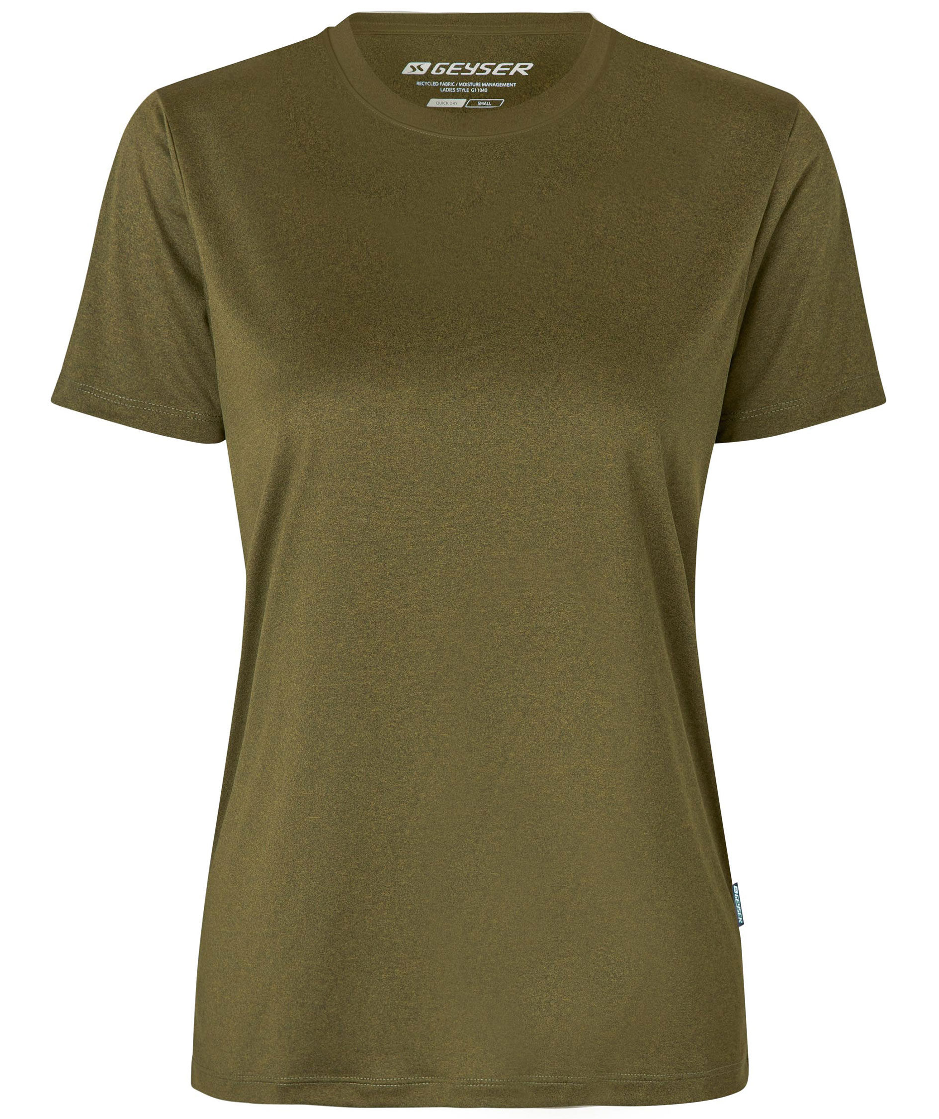 GEYSER&nbsp;Essential interlock dame T-shirt, Olivengr&oslash;n