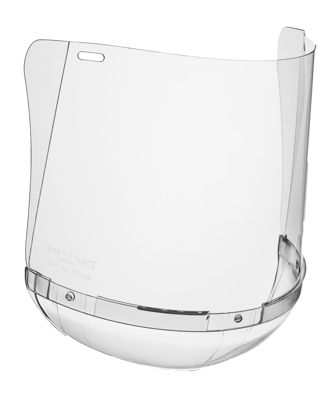 Hellberg Safe polykarbonatvisir med hagebeskyttelse, Transparent