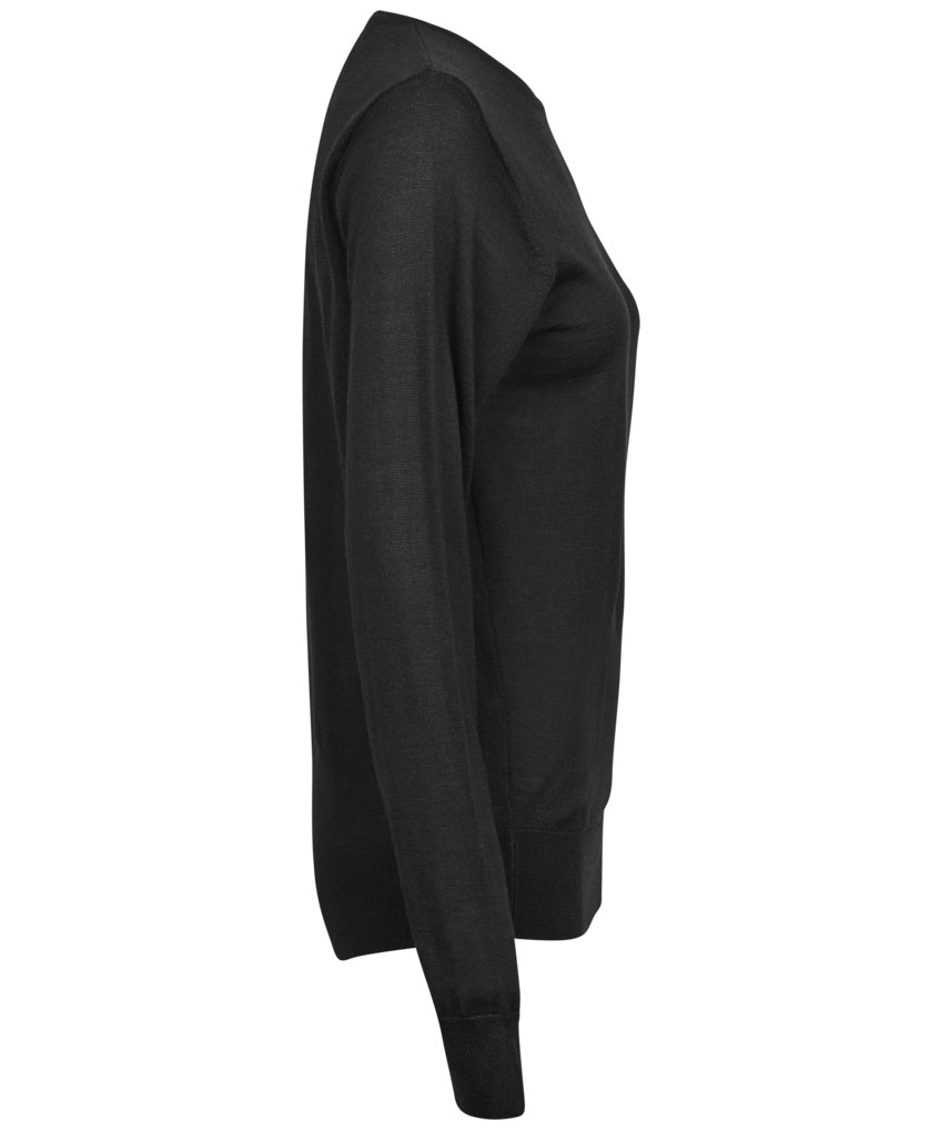 Tee Jays stickad tr&ouml;ja med merinoull dam, Svart, large image number 2