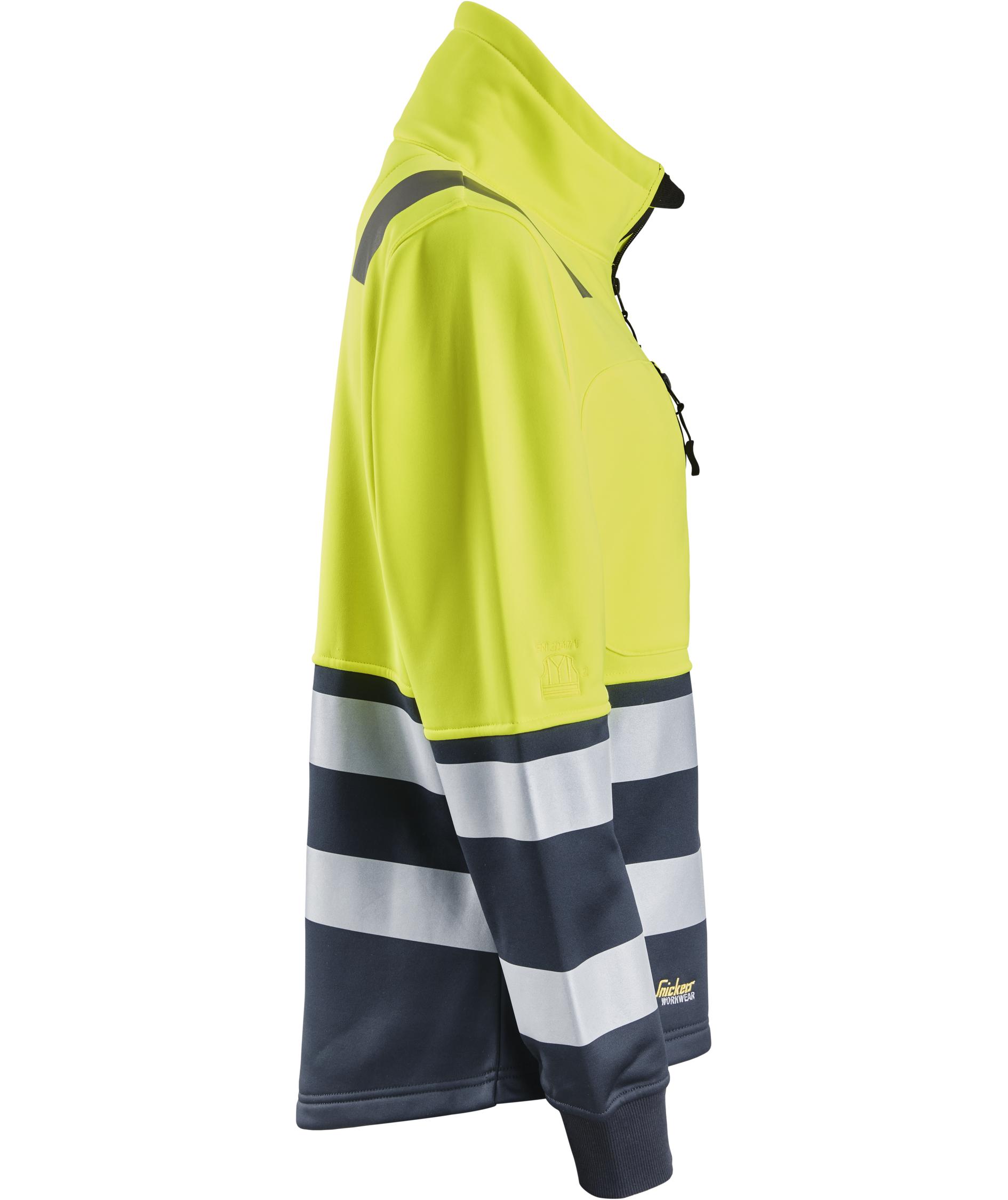 Snickers women's sweat jacket 8073, Hi-Vis Yellow/Navy, large image number 2