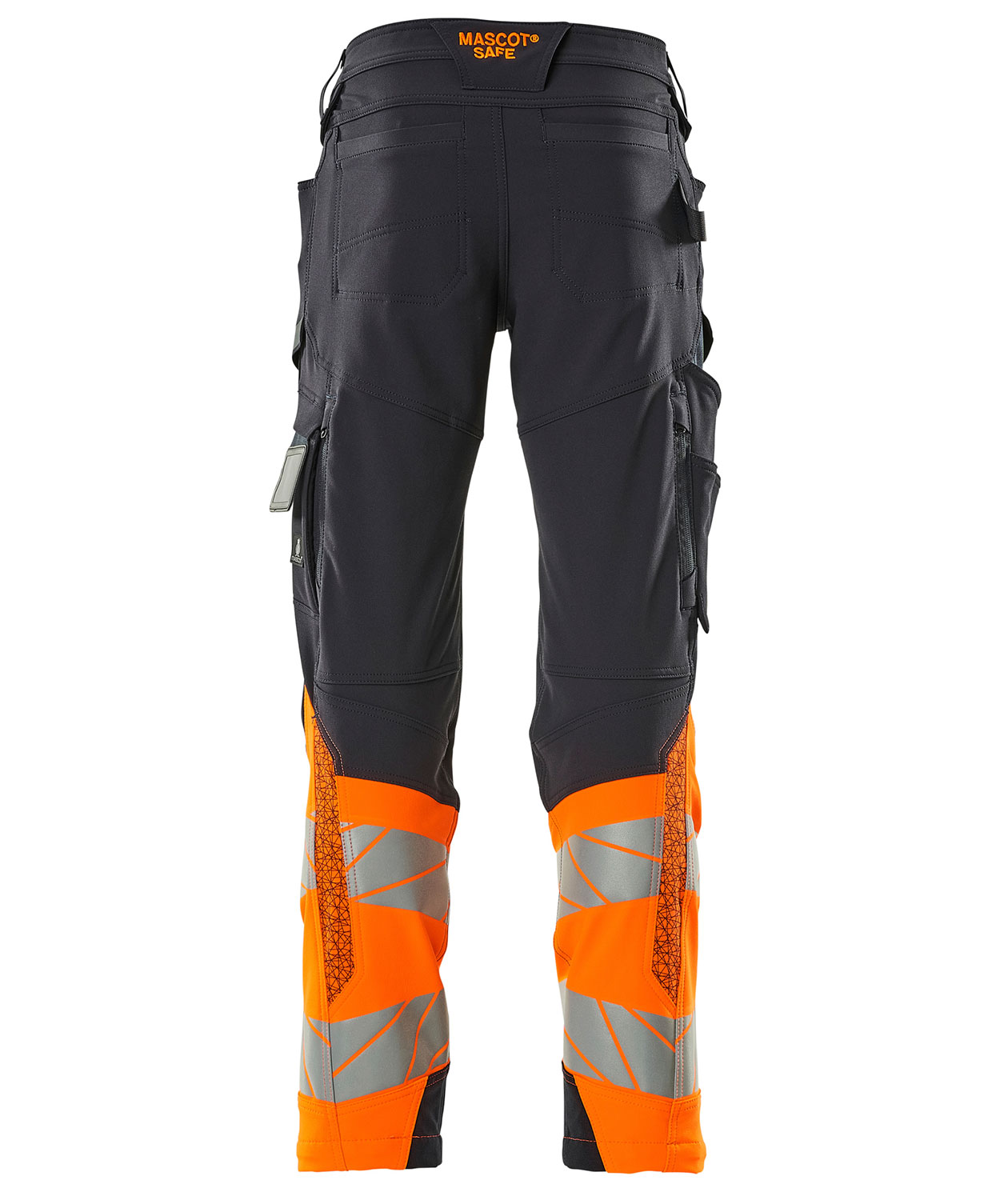 Mascot Accelerate Safe work trousers full stretch, Dark Marine Blue/Hi-Vis Orange