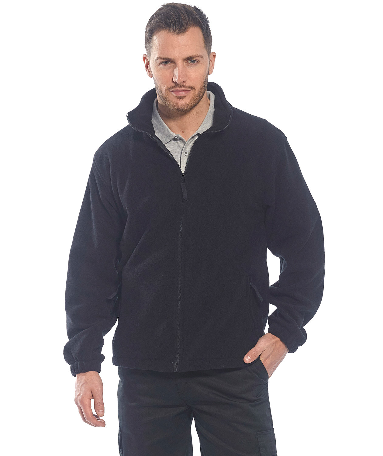 Portwest Aran fleecejakke, Marine, large image number 1