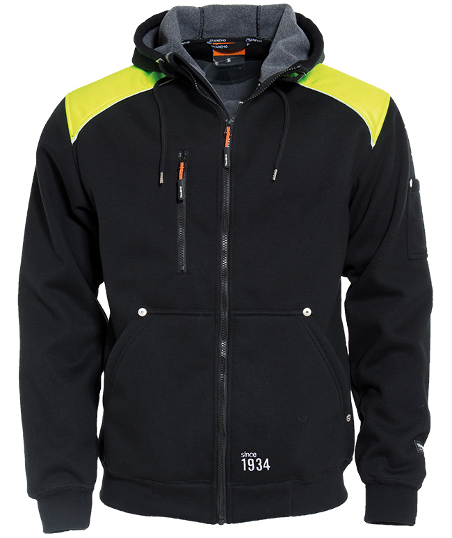 Tranemo Hoodie, Schwarz/Gelb