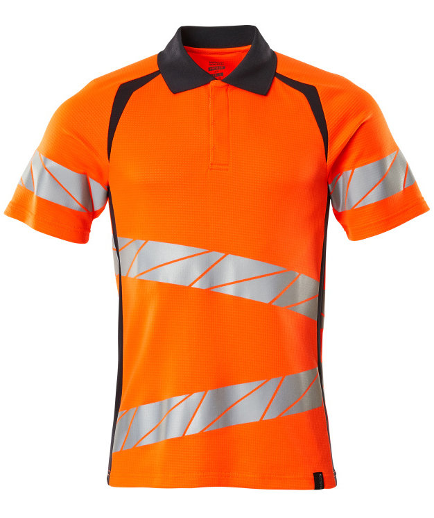 Mascot Accelerate Safe polo T-skjorte, Hi-vis Orange/M&oslash;rk Marine, Hi-vis Orange/M&oslash;rk Marine, swatch