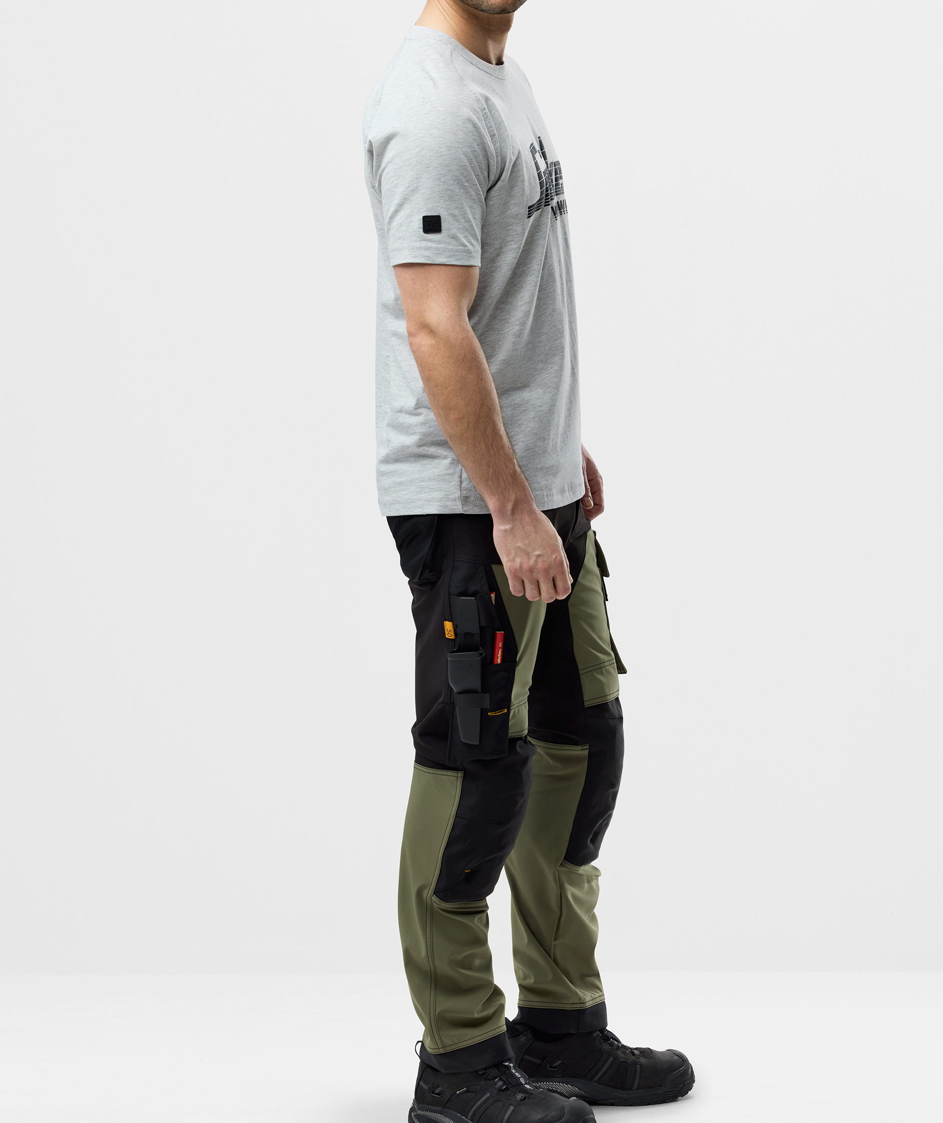 Snickers AllroundWork arbeidsbukse 6375 full stretch, Khaki Green/Black, large image number 4