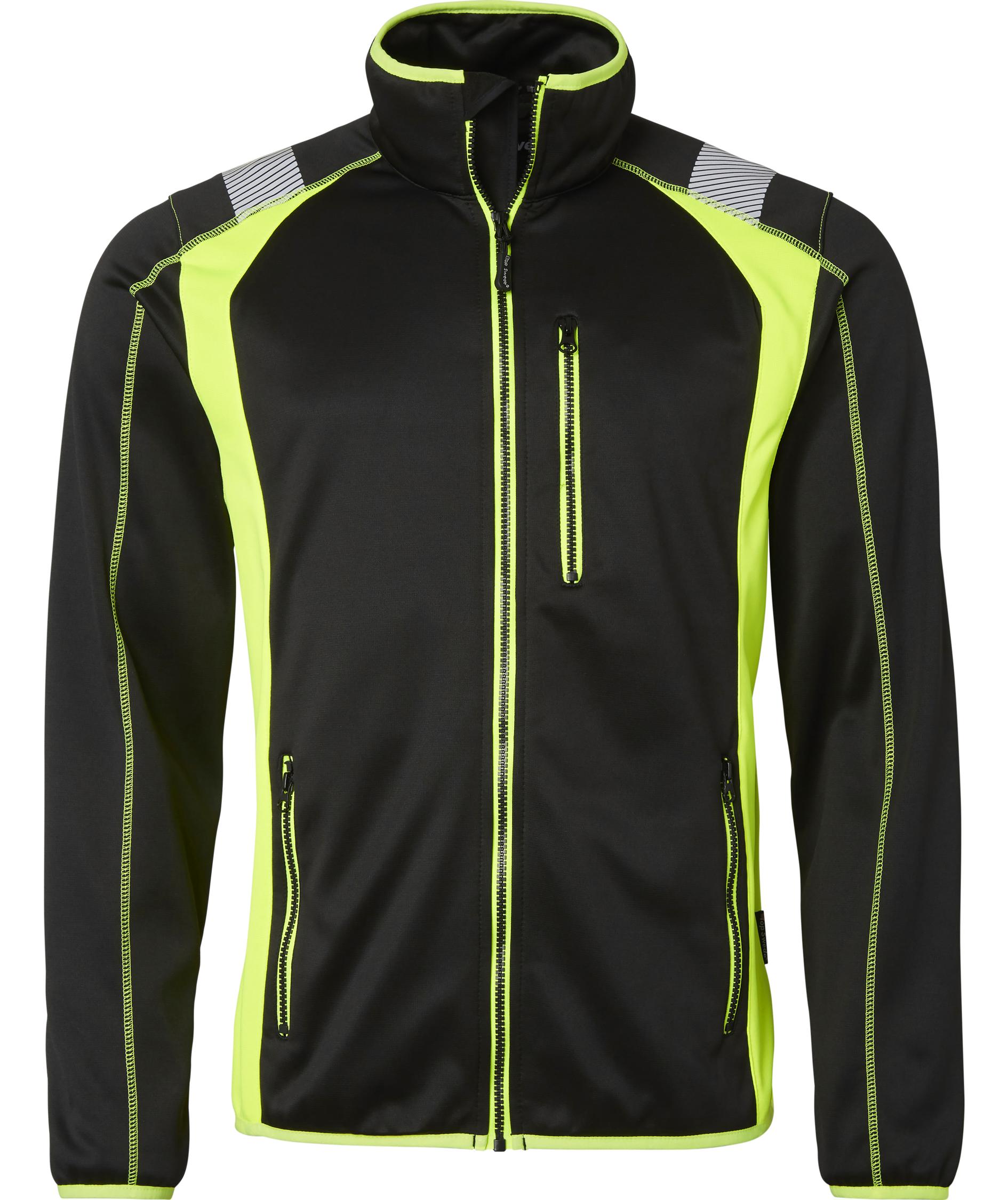 Top Swede cardigan 275, Svart/Varselgul