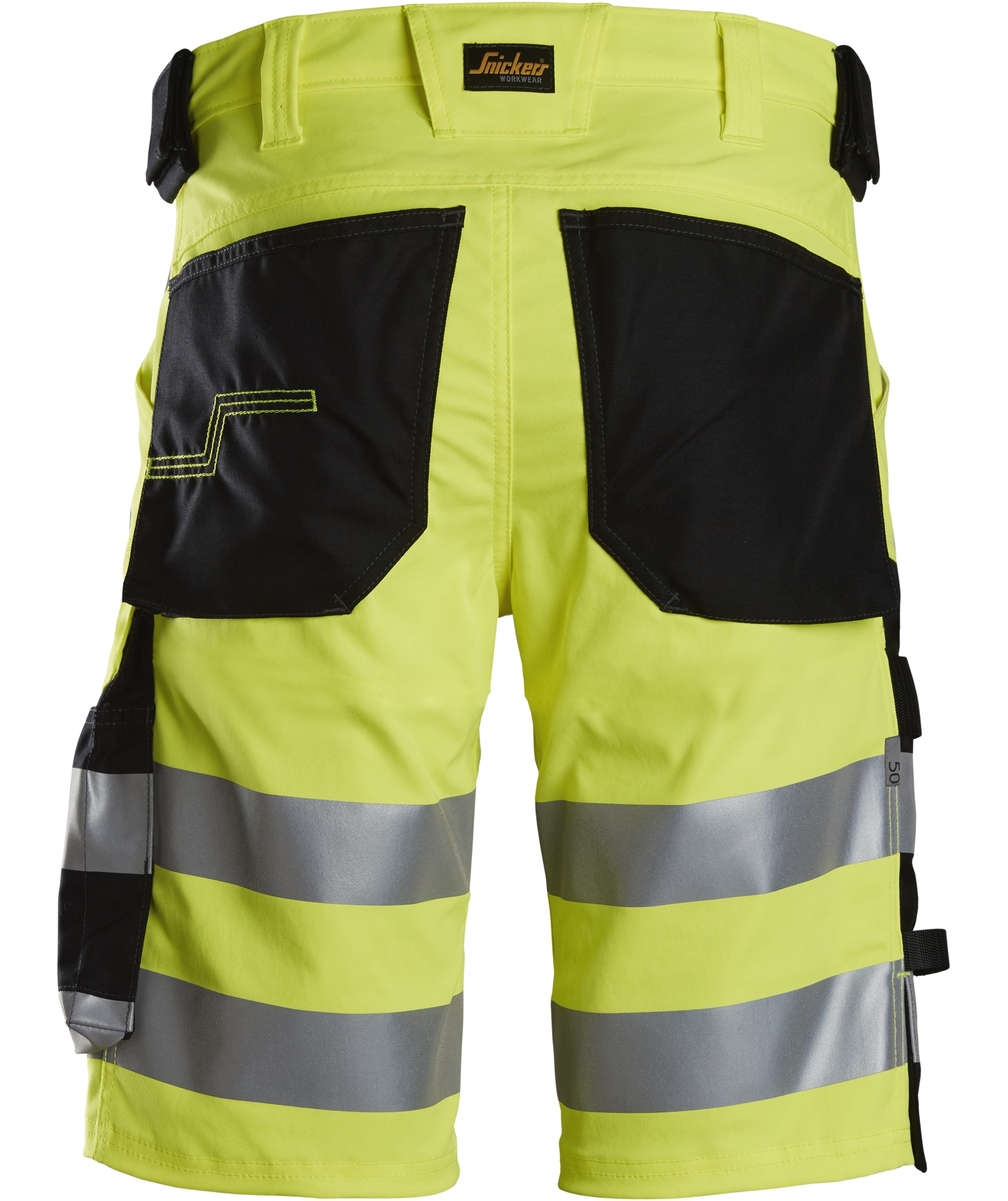 Snickers work shorts 6136, Hi-vis Yellow/Black, large image number 2