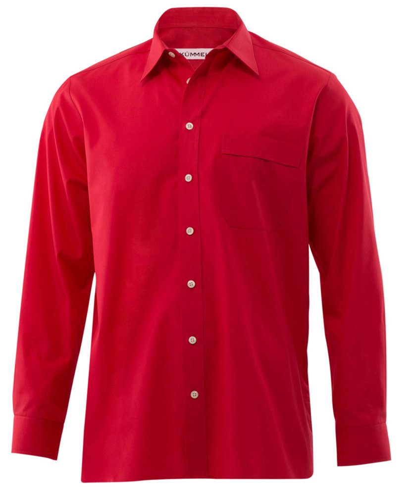 K&uuml;mmel George Classic fit poplin skjorta, R&ouml;d