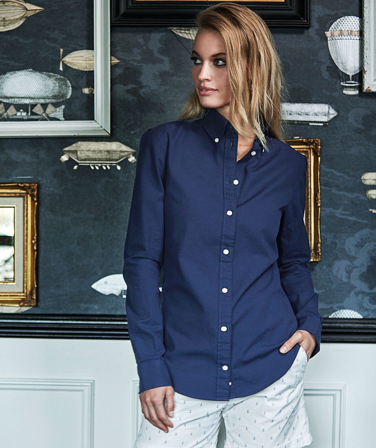 Tee Jays Perfect Oxford skjorta dam, Navy