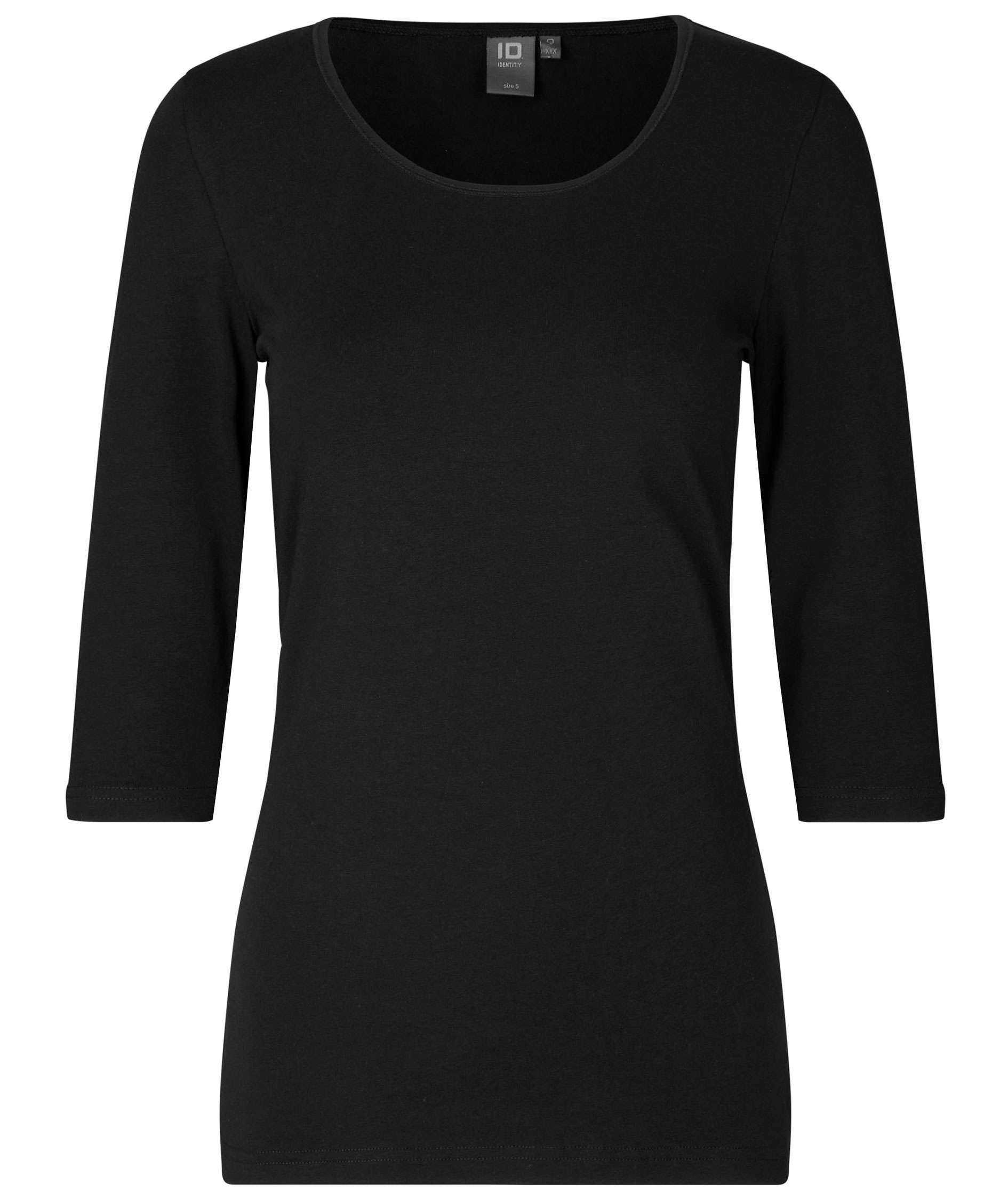 ID 3/4-&Auml;rmliges Damen Stretch T-Shirt, Schwarz, Schwarz, swatch