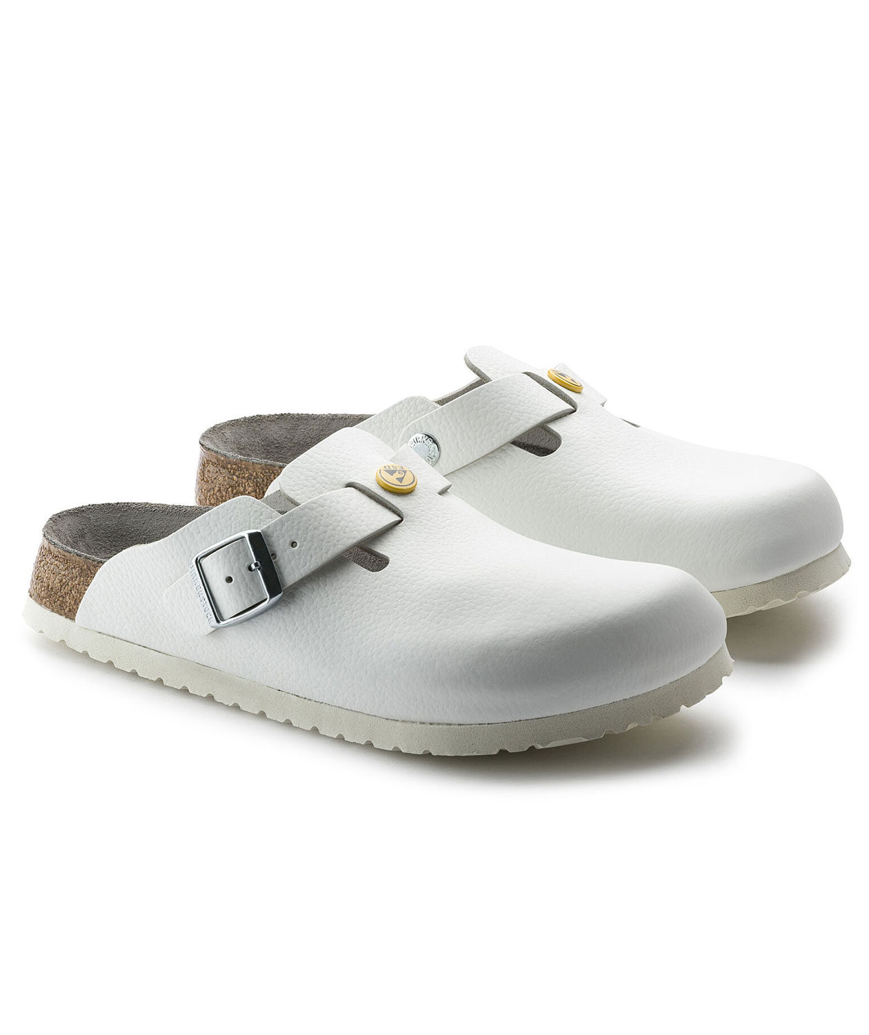 Birkenstock Boston ESD Narrow Fit dame sandaler, Hvit, large image number 4