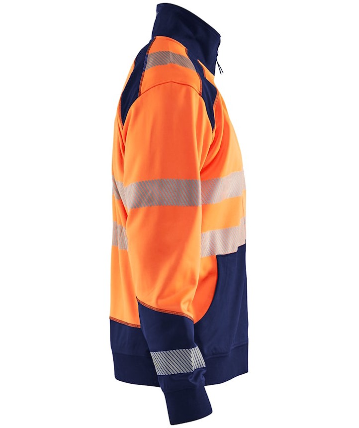 Bl&aring;kl&auml;der half zip collegegenser, Hi-Vis Orange/Marine, large image number 2