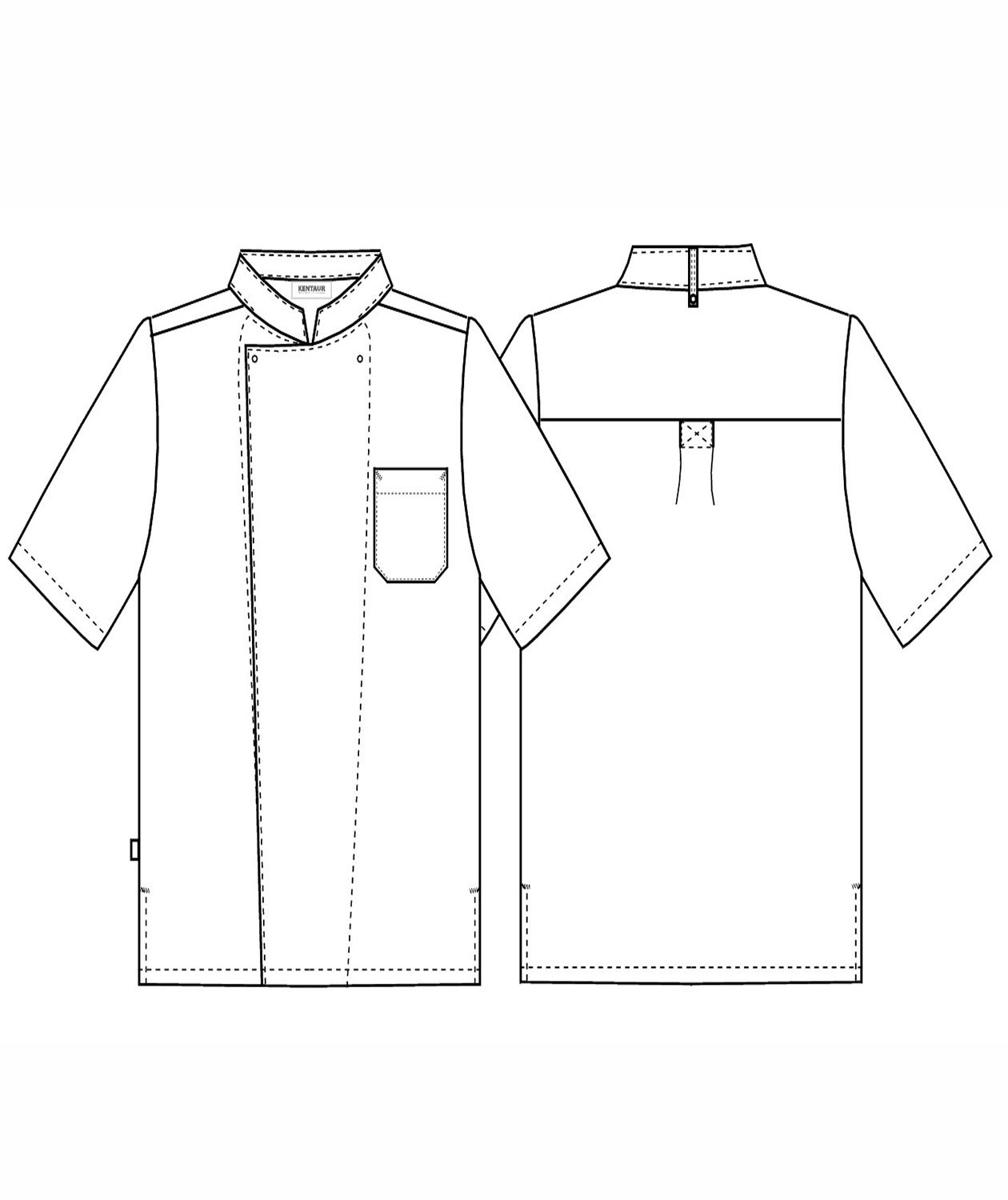 Kentaur kortermet kokkejakke, Svart, large image number 3