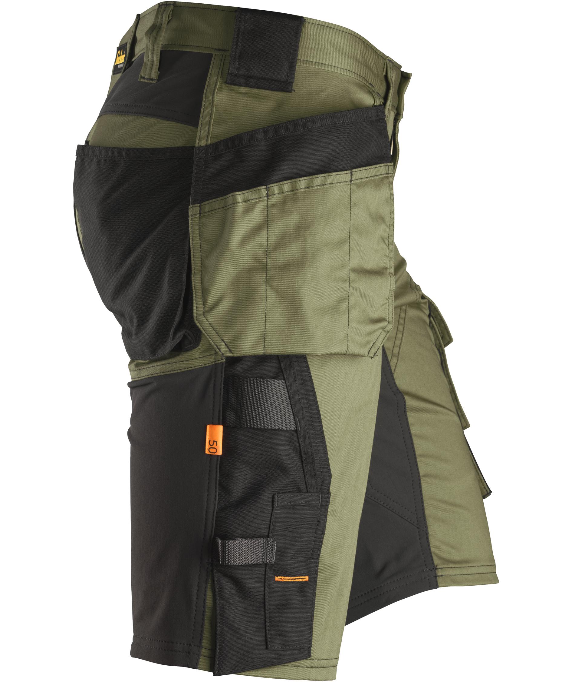 Snickers AllroundWork h&aring;ndverkershorts 6141, Khaki Green/Black, large image number 2